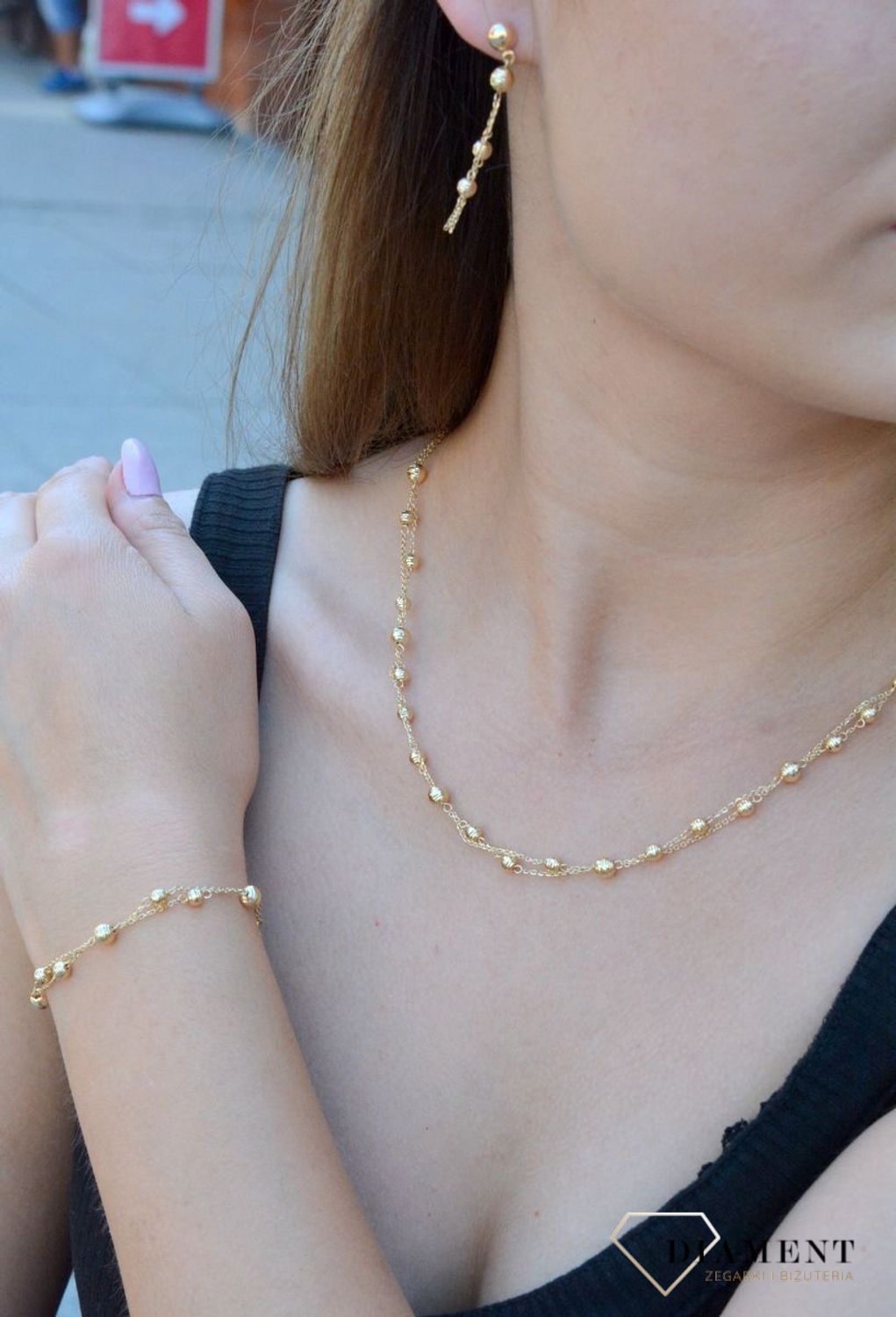 Złoty naszyjnik podwójny łańcuszek z kulkami złota DIA-NSZ-6529-585. Złoty naszyjnik damski. Naszyjnik złoty z kuleczkami. Naszyjnik damski ze złota. Naszyjnik złoty na podwójnym łańcuszku. Naszyjnik złoty idealny na prezent.jpg