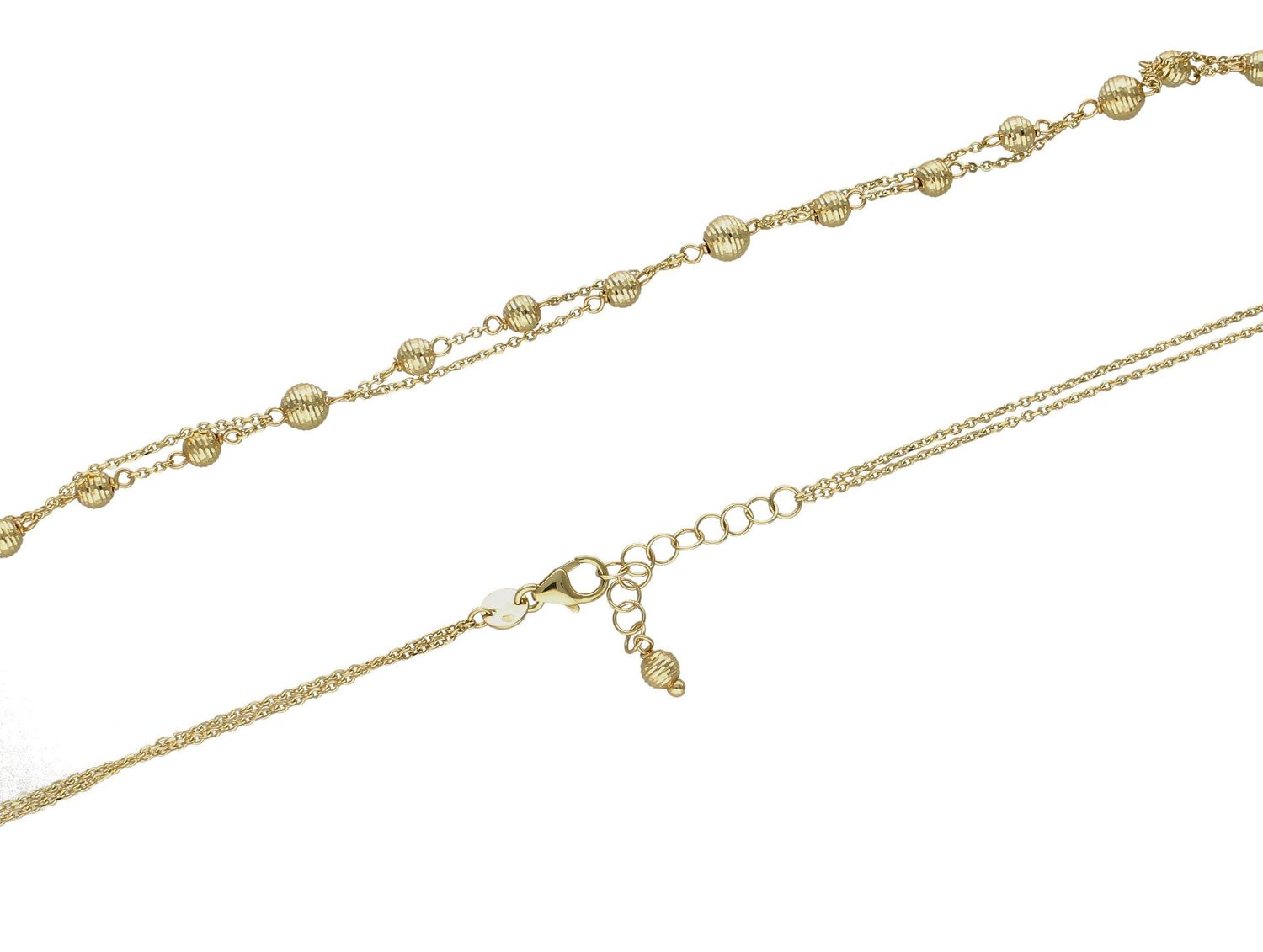 Złoty naszyjnik podwójny łańcuszek z kulkami złota DIA-NSZ-6529-585. Złoty naszyjnik damski. Naszyjnik złoty z kuleczkami. Naszyjnik damski ze złota. Naszyjnik złoty na podwójnym łańcuszku. Naszyjnik złoty idealny na prezent.jpg