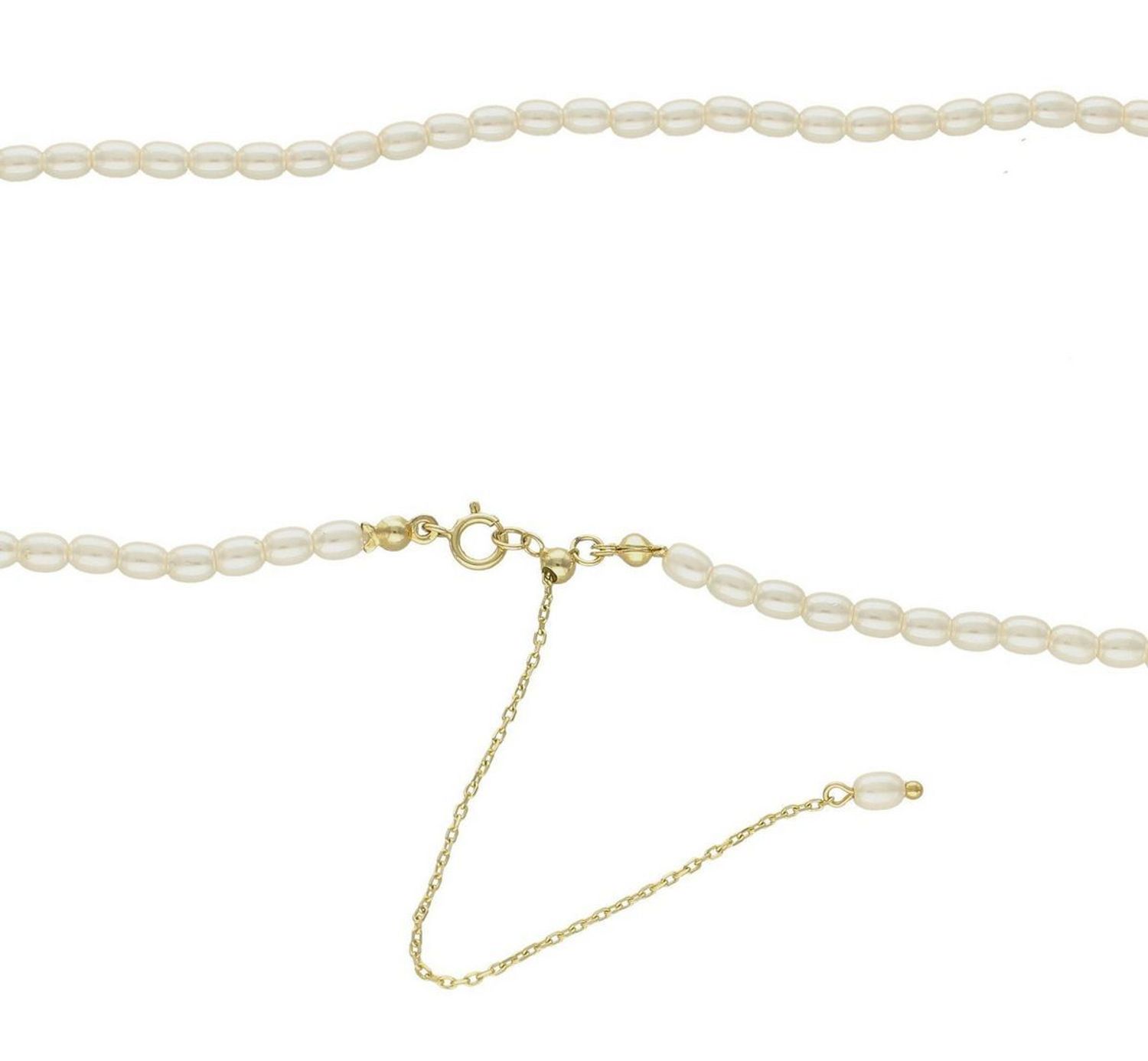 Naszyjnik damski DIA-NSZ-6574-925 ze srebra próby 925, pozłacany, z delikatnymi perłami. Regulowana długość 45+8 cm, zapięcie na karabińczyk. Idealny na prezent.1.jpg