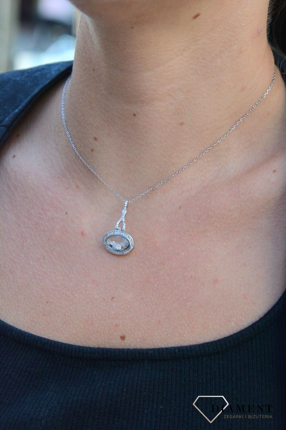 Naszyjnik srebrny celebrytka 'Błyszczące cyrkonie' DIA-NSZ-6791-925. Naszyjnik srebrny celebrytka. Srebrny naszyjnik damski. Naszyjnik damski z cyrkoniami. Srebrny naszyjnik celebrytka na każdą okazję. Naszyjnik celebrytka id.jpg