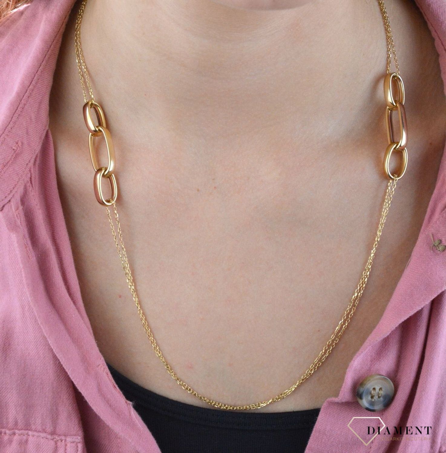 Złoty naszyjnik 585 splot spinaczowy długi 80 cm DIA-NSZ-7588-585.jpg