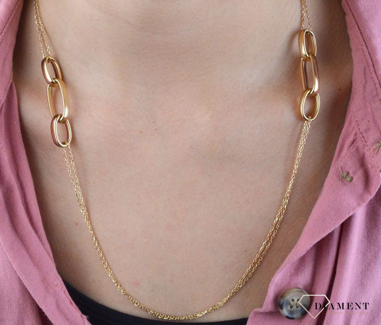 Złoty naszyjnik 585 splot spinaczowy długi 80 cm DIA-NSZ-7588-585.jpg