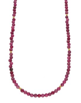 Naszyjnik damski kolorowe kamienie naturalne rubin DIA-NSZ-8052-925. Naszyjniki z kamieniami naturalnymi od lat zachwycają elegancją i ponadczasowym pięknem. Drobne koraliki kamieni naturalnych w kolorze różowym. Naszyjnik to.jpg