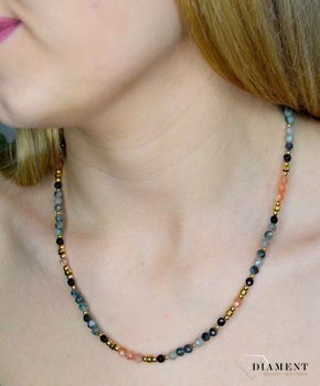 Naszyjnik damski kolorowe kamienie naturalne szmaragd, spinel DIA-NSZ-8054-925. Łańcuszek z kamieniami naturalnymi. Prezent dla mamy (1).JPG