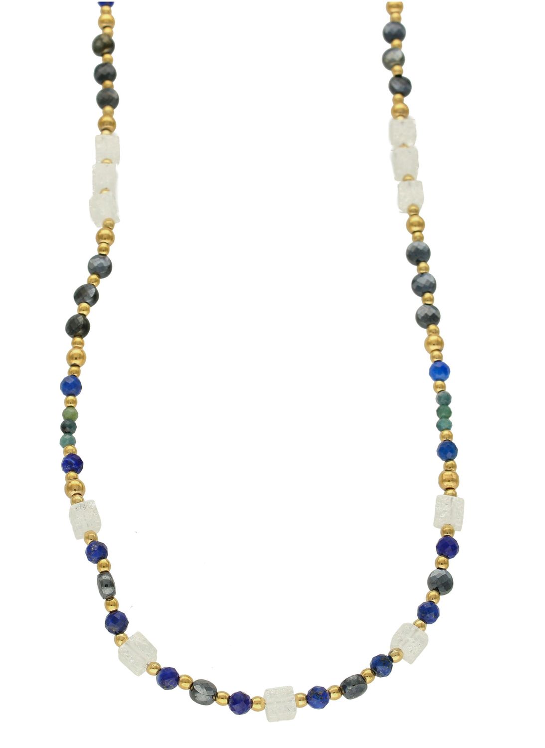 Naszyjnik damski kolorowe kamienie naturalne kryształ górski, turmalin, granat DIA-NSZ-8059-925. Naszyjniki z kamieniami naturalnymi od lat zachwycają elegancją i ponadczasowym pięknem. Drobne koraliki kamieni naturalnych w ko.jpg