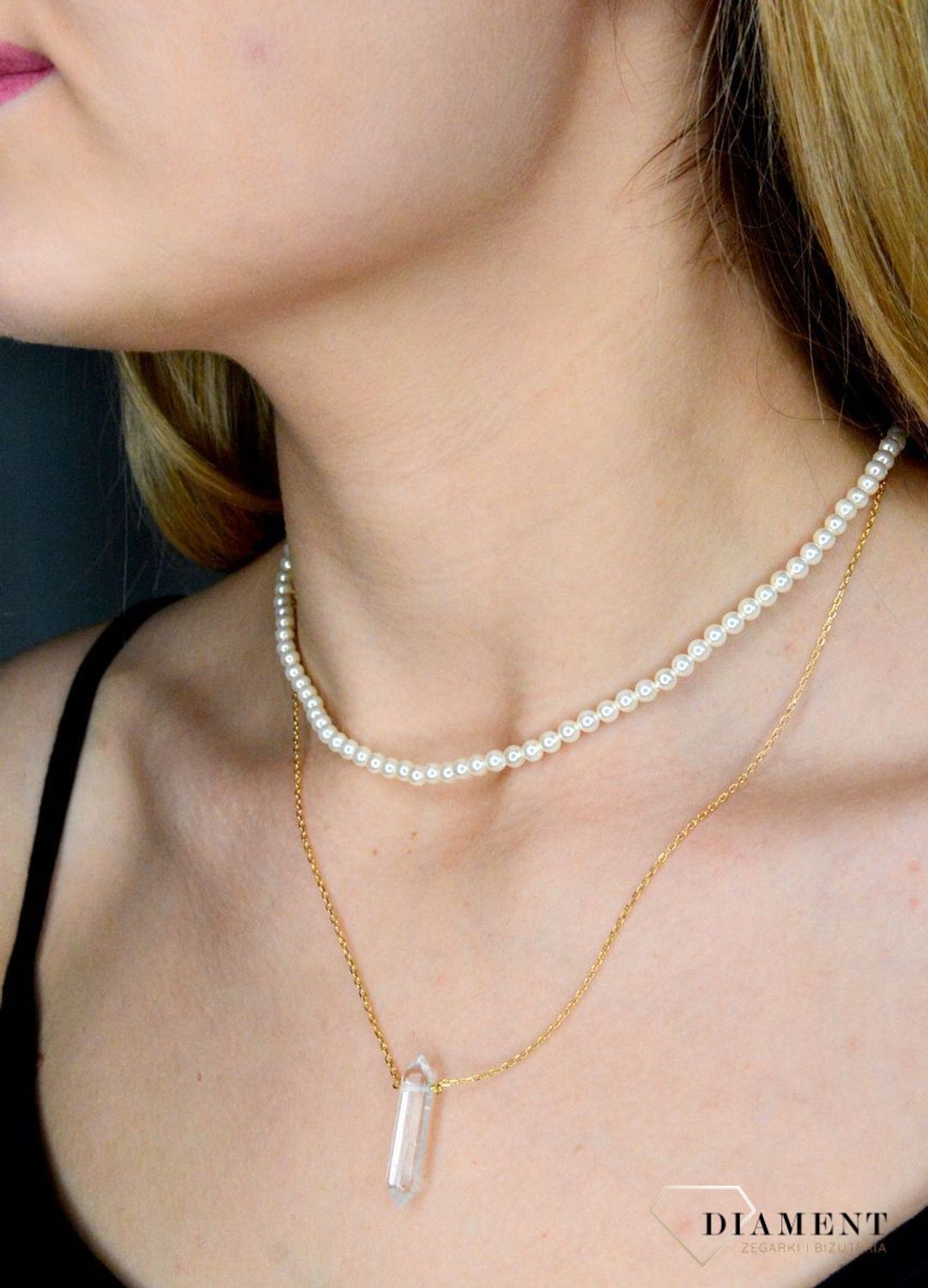 Naszyjnik srebrny pozłacany z kryształem górskim DIA-NSZ-8133-925..jpg