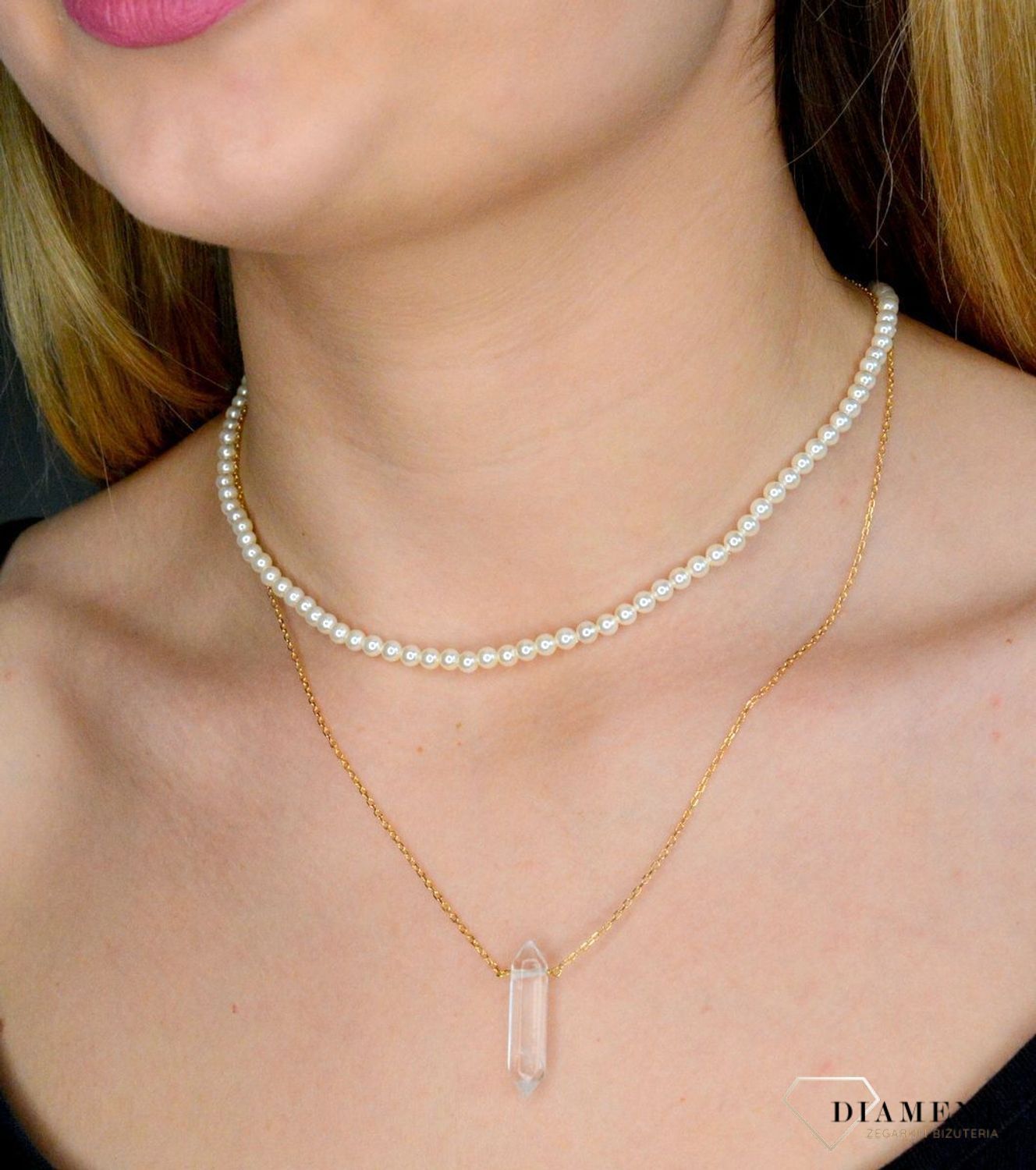 Naszyjnik srebrny pozłacany z kryształem górskim DIA-NSZ-8133-925..jpg