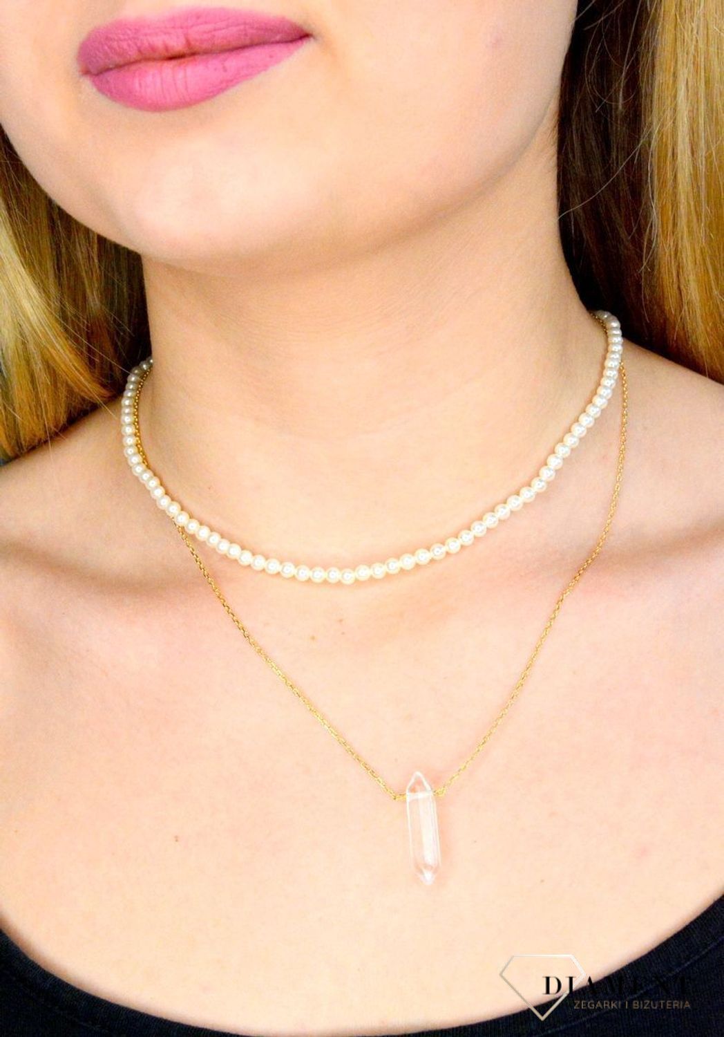 Naszyjnik srebrny pozłacany z kryształem górskim DIA-NSZ-8133-925..jpg