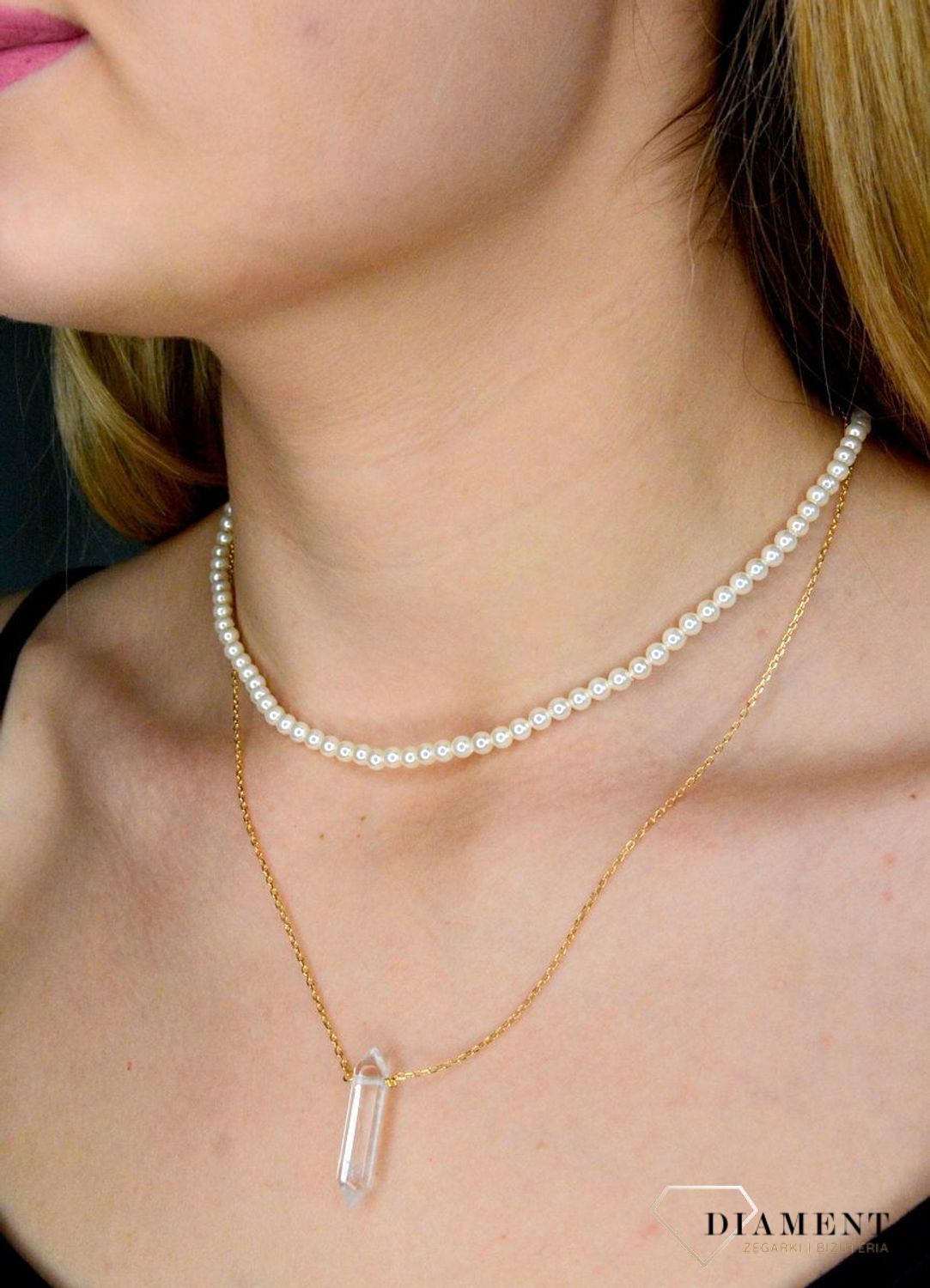 Naszyjnik srebrny pozłacany z kryształem górskim DIA-NSZ-8133-925..jpg
