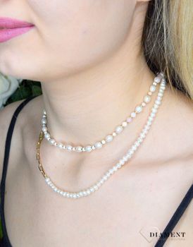 Naszyjnik damski kamienie naturalne perły ze złotymi spinaczami DIA-NSZ-8154-925.  Naszyjniki z perłami. Prezent dla żony, Prezent dla mamy.  (5).JPG