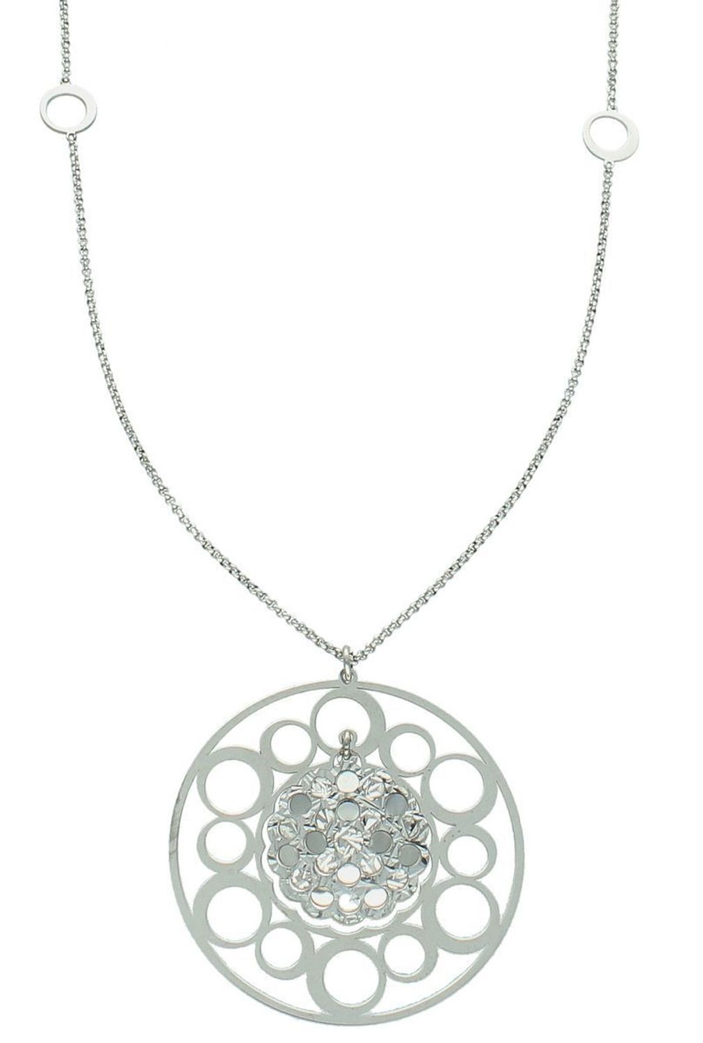 Naszyjnik damski długi ażurowe kółko rozmiar 80, DIA-NSZ-8601-925 Elegancki naszyjnik damski z długim łańcuszkiem, zakończony ażurowym kółkiem, wykonany z wysokiej jakości srebra próby 925 1.jpg