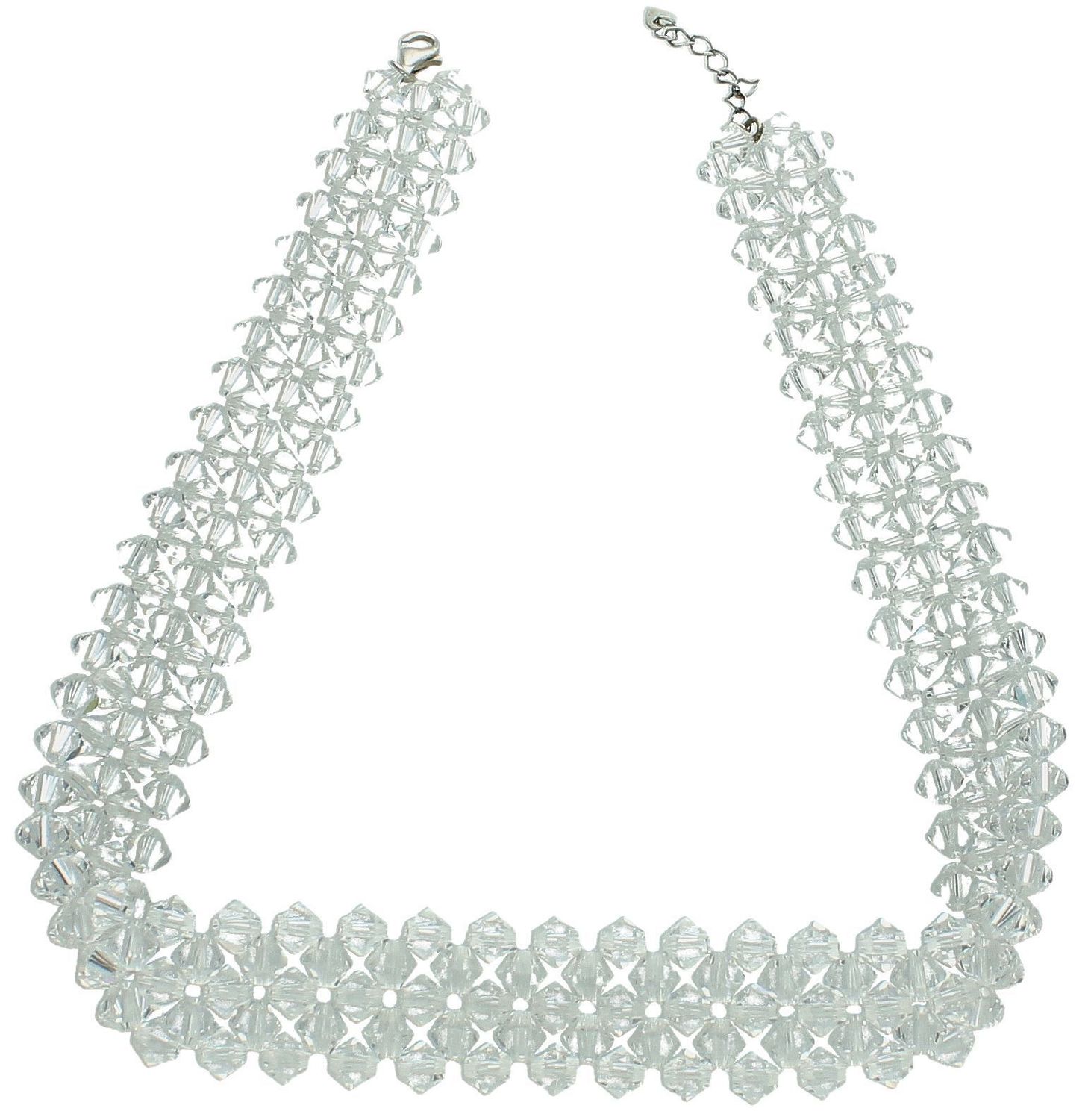 Srebrny naszyjnik damski 925 z kryształkami Swarovski typu choker DIA-NSZ-8609-925. Naszyjnik ślubny. Biżuteria ślubna. Błyszczący naszyjnik z kryształkami. Pomysł na prezent.1.jpg