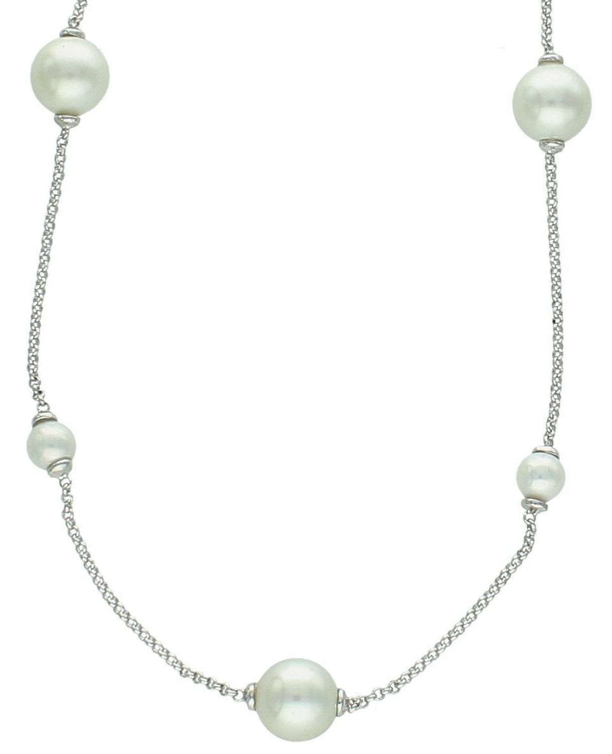 Naszyjnik damski srebrny 925 DIA-NSZ-8610-925 z naturalnymi perłami (5 mm – 1 cm), długość 48 cm, zapięcie na karabińczyk. Klasyczna i elegancka biżuteria dla kobiet.1.jpg