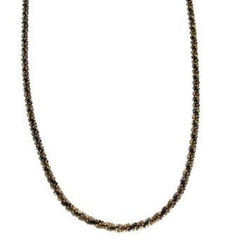 Srebrny łańcuszek o ozdobnym splocie w czarno-złotej kolorystyce DIA-NSZ-8650-925. Łańcuszki to uniwersalne dodatki, które sprawdzają się na każdą okazję i dla kobiet w każd.jpg