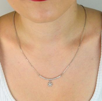 Naszyjnik damski ze srebra 925 – model DIA-NSZ-8782-925 z zawieszką śnieżynką i cyrkonią 8 mm. Długość 45+2 cm, waga 3,50 g. Idealny prezent, piękna zimowa elegancja (4).JPG