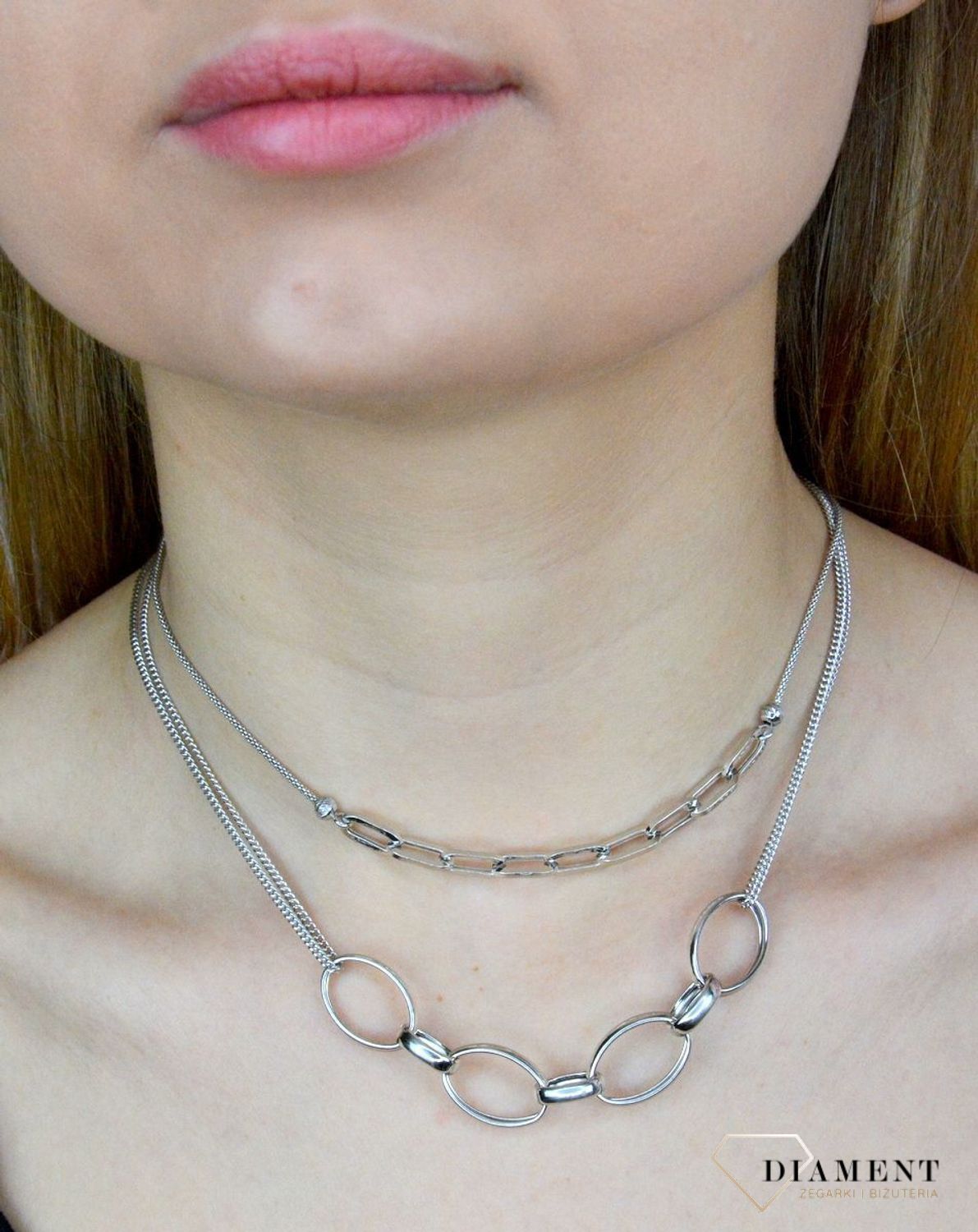 Naszyjnik srebrny damski owalne ogniwka DIA-NSZ-9103-925.jpg