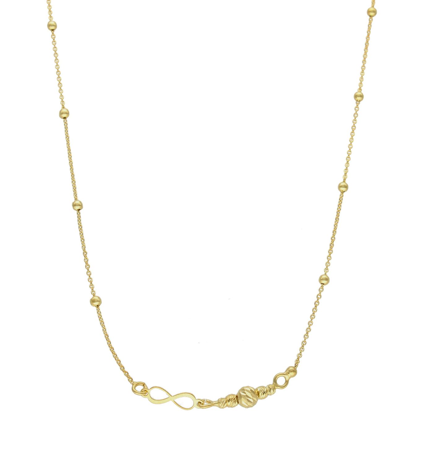 Naszyjnik srebrny pokryty złotem z kuleczkami DIA-NSZ-9106-925. Naszyjnik wykonany z najwyższej próby srebra o podwójnym splocie ankier z ozdobnymi kuleczkami umieszczonymi po całości naszyjnika. Naszyjnik srebrny pokryty złot.jpg