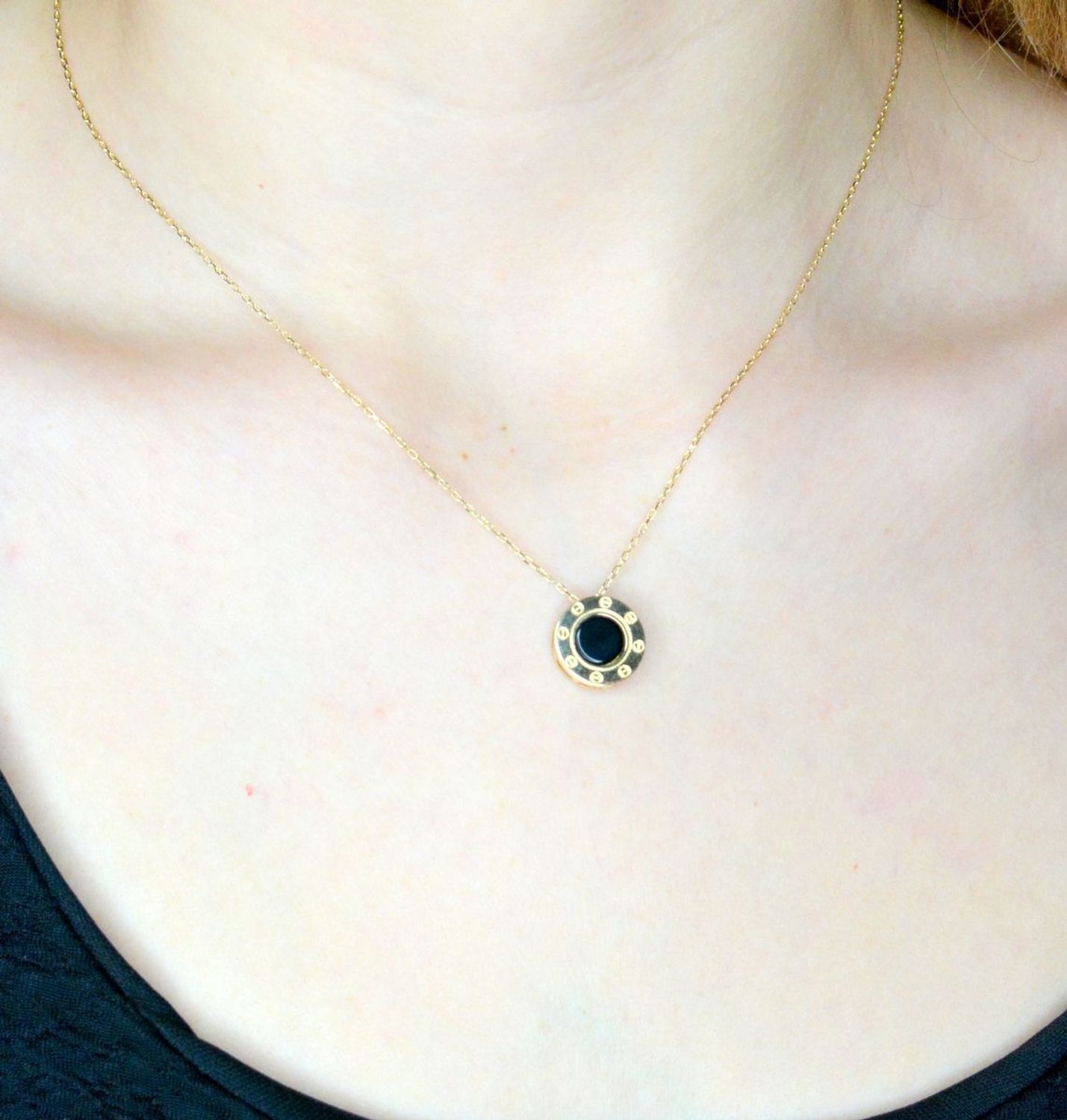 Złoty naszyjnik 585 typu Cartier z czarną emalią DIA-NSZ-9703-585 (1).jpg