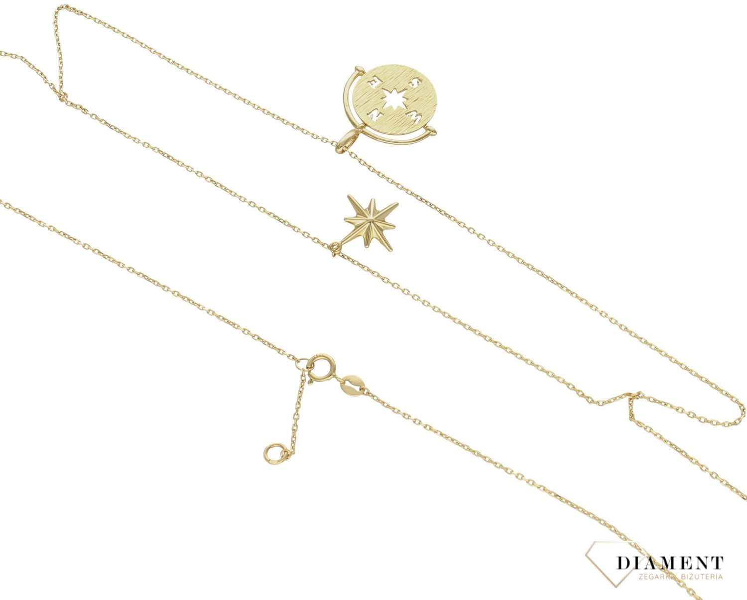 Złoty naszyjnik 585 celebrytka z kompasem i gwiazdką (1).jpg