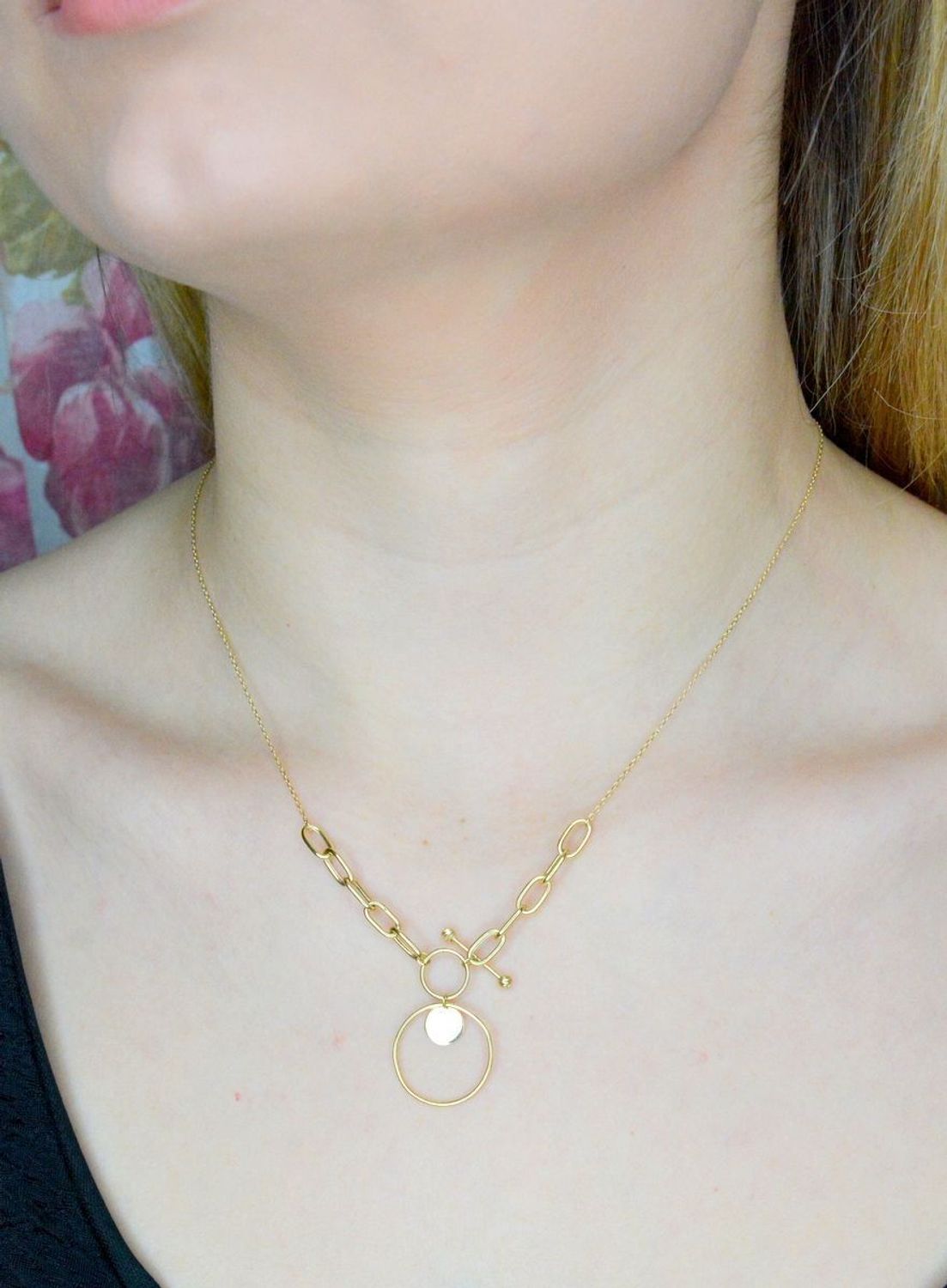 Złoty naszyjnik 585 celebrytka z podłużnymi oczkami i ozdobnymi kółkami DIA-NSZ-9709-585 (1).jpg