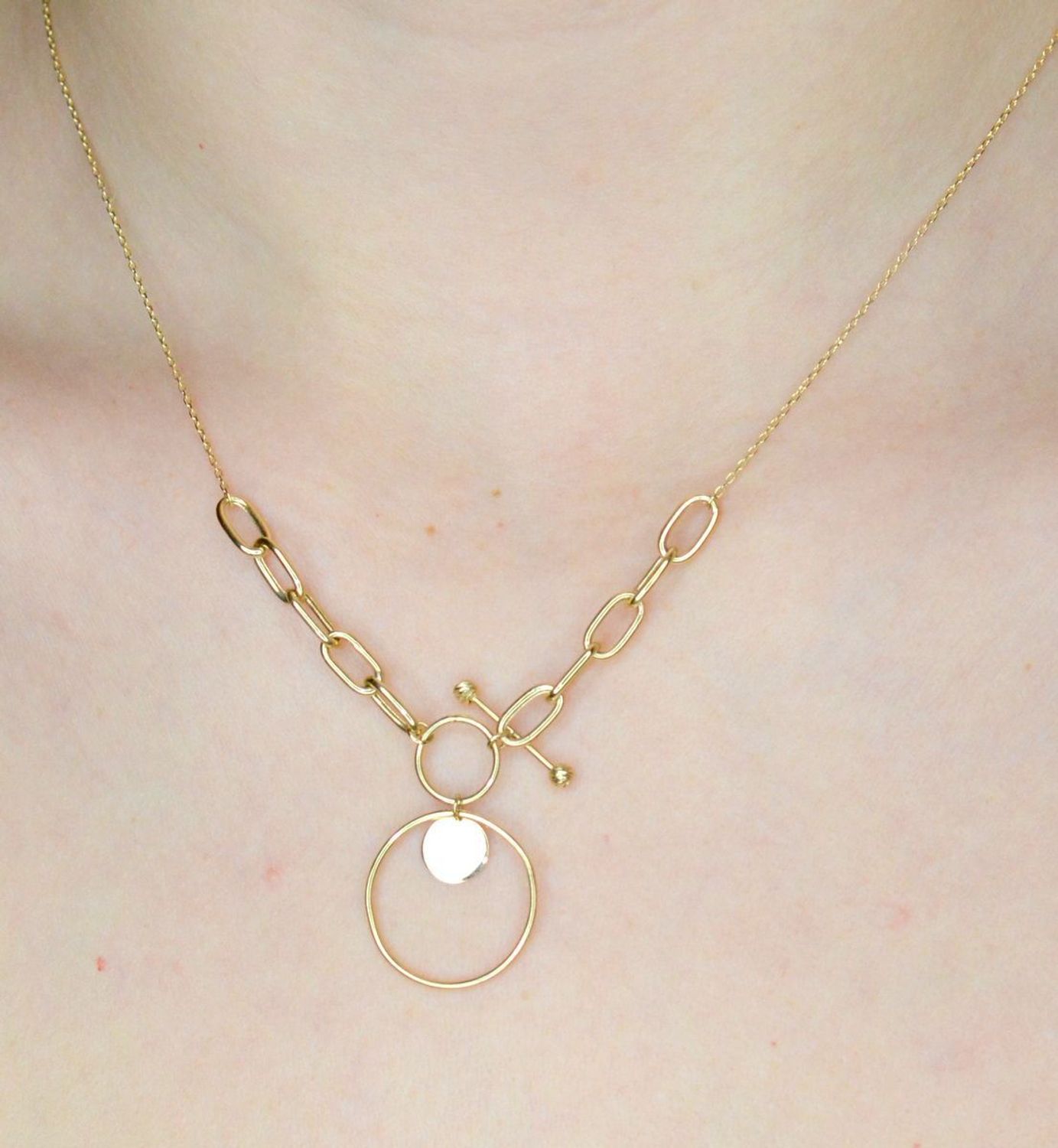 Złoty naszyjnik 585 celebrytka z podłużnymi oczkami i ozdobnymi kółkami DIA-NSZ-9709-585 (1).jpg