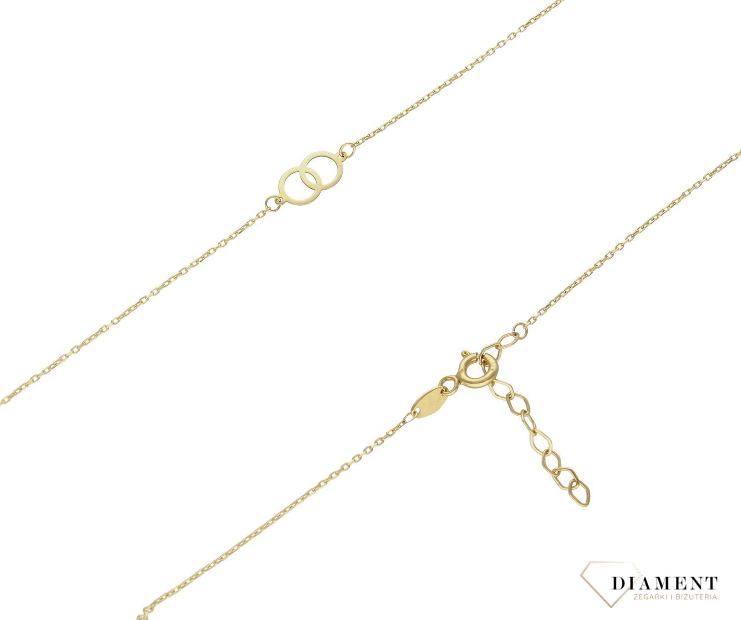 Naszyjnik złoty 585 celebrytka z podwójnymi kółeczkami DIA-NSZ-9711-585 (1).jpg