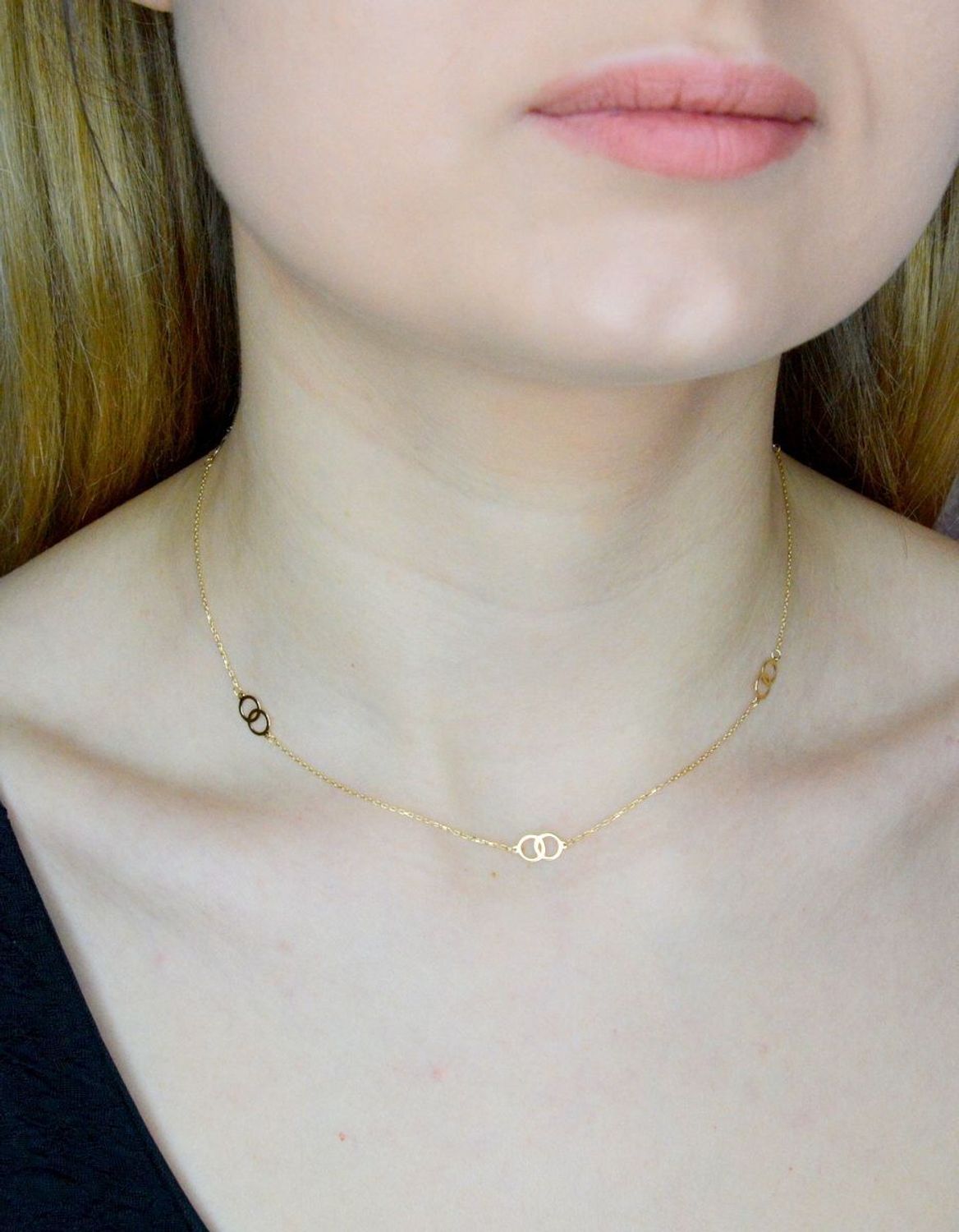 Naszyjnik złoty 585 celebrytka z podwójnymi kółeczkami DIA-NSZ-9711-585 (1).jpg