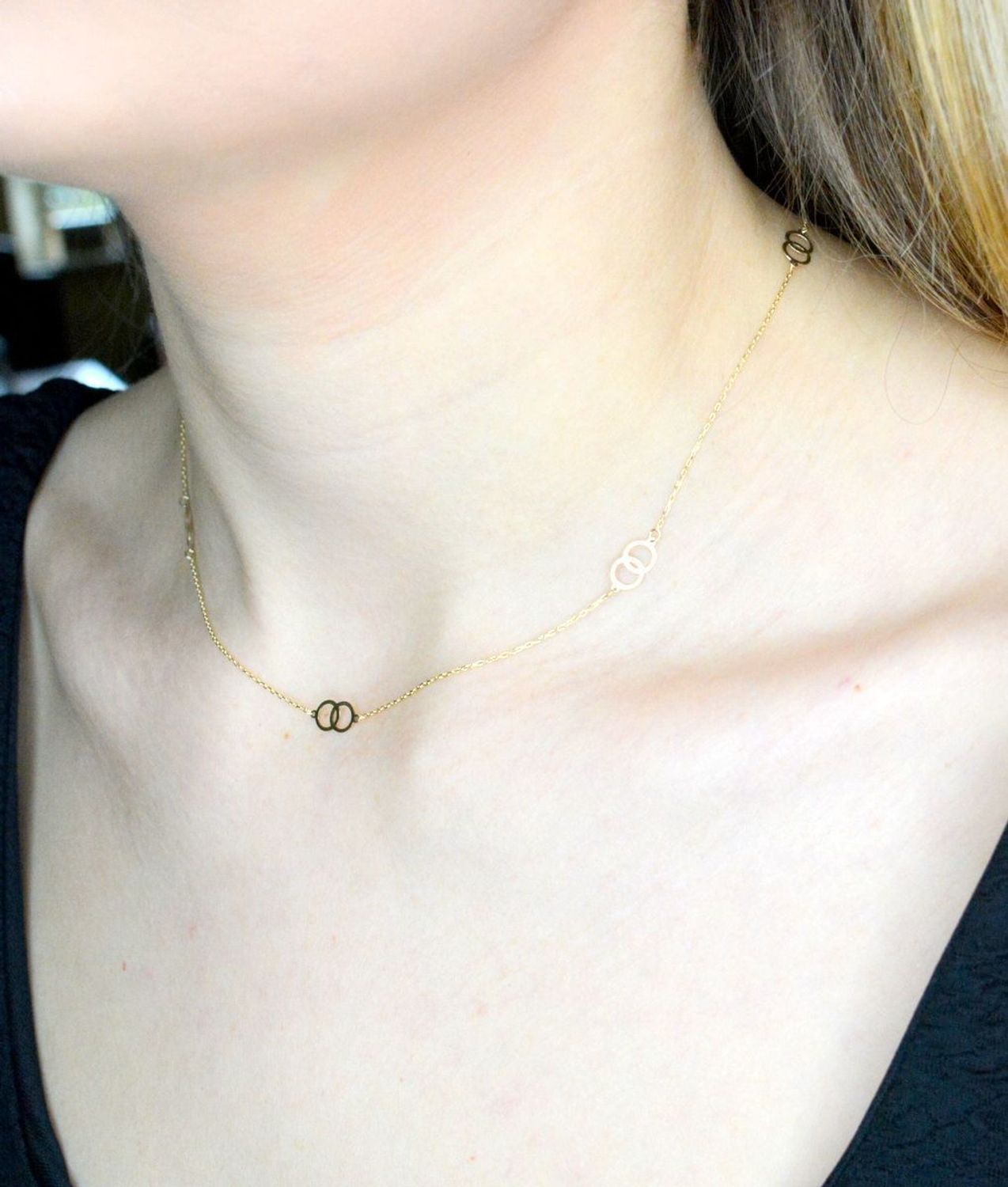 Naszyjnik złoty 585 celebrytka z podwójnymi kółeczkami DIA-NSZ-9711-585 (1).jpg