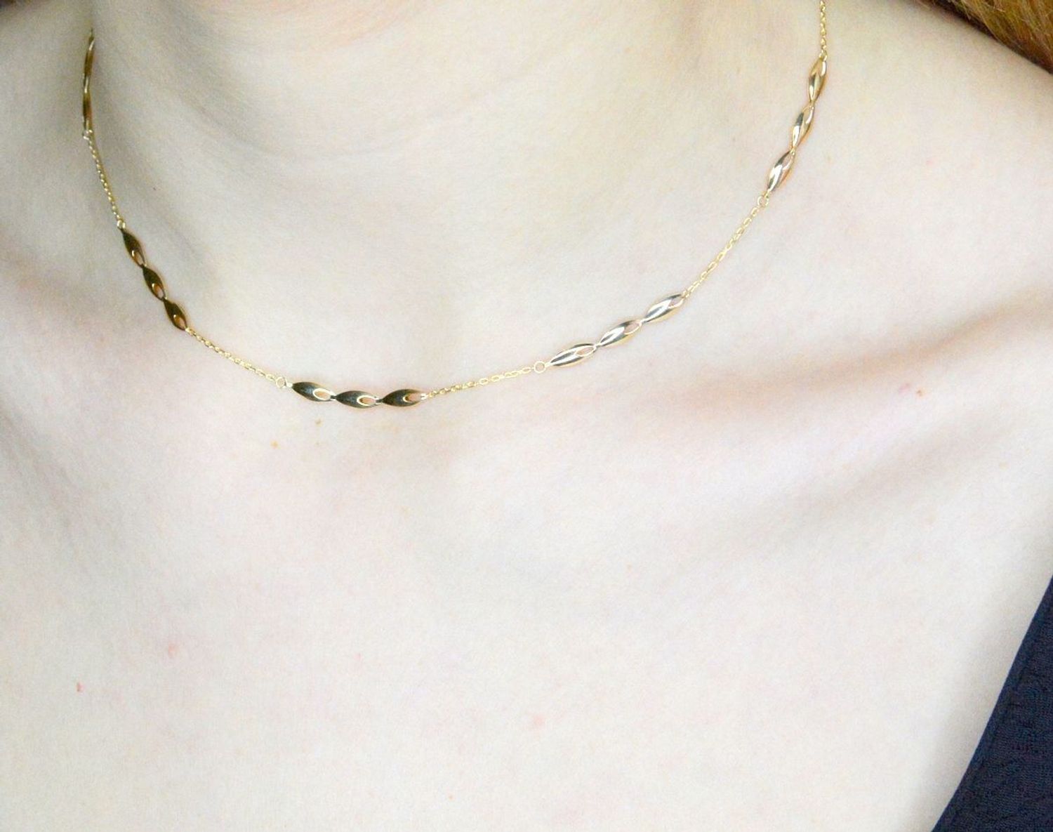 Złoty naszyjnik 585  Dall'acqua połączenie łańcuszka oraz płaskich blaszek DIA-NSZ-9712-585 (1).jpg