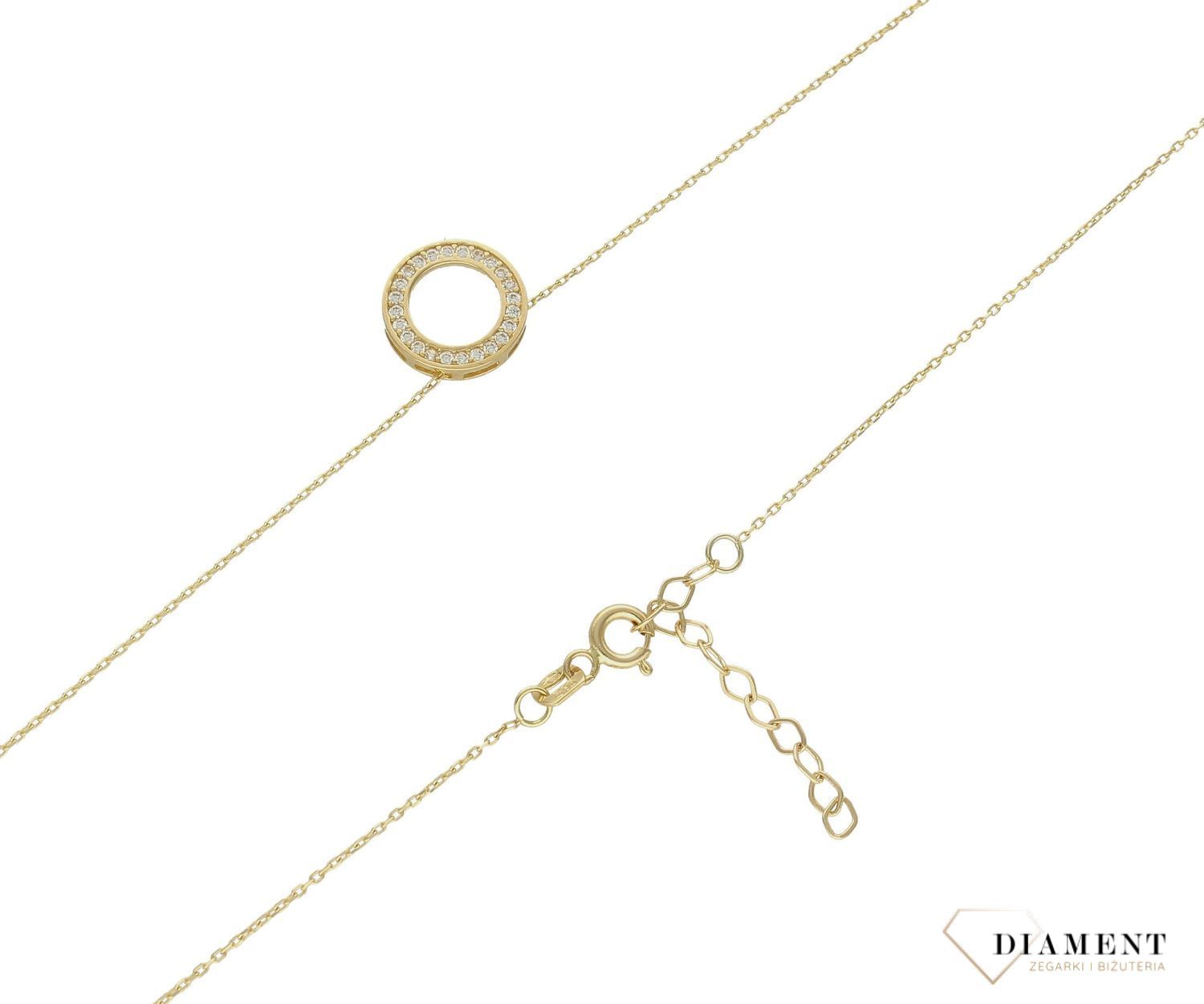 Naszyjnik złoty 585 z okrągłą zawieszką DIA-NSZ-9713-585 (2).jpg