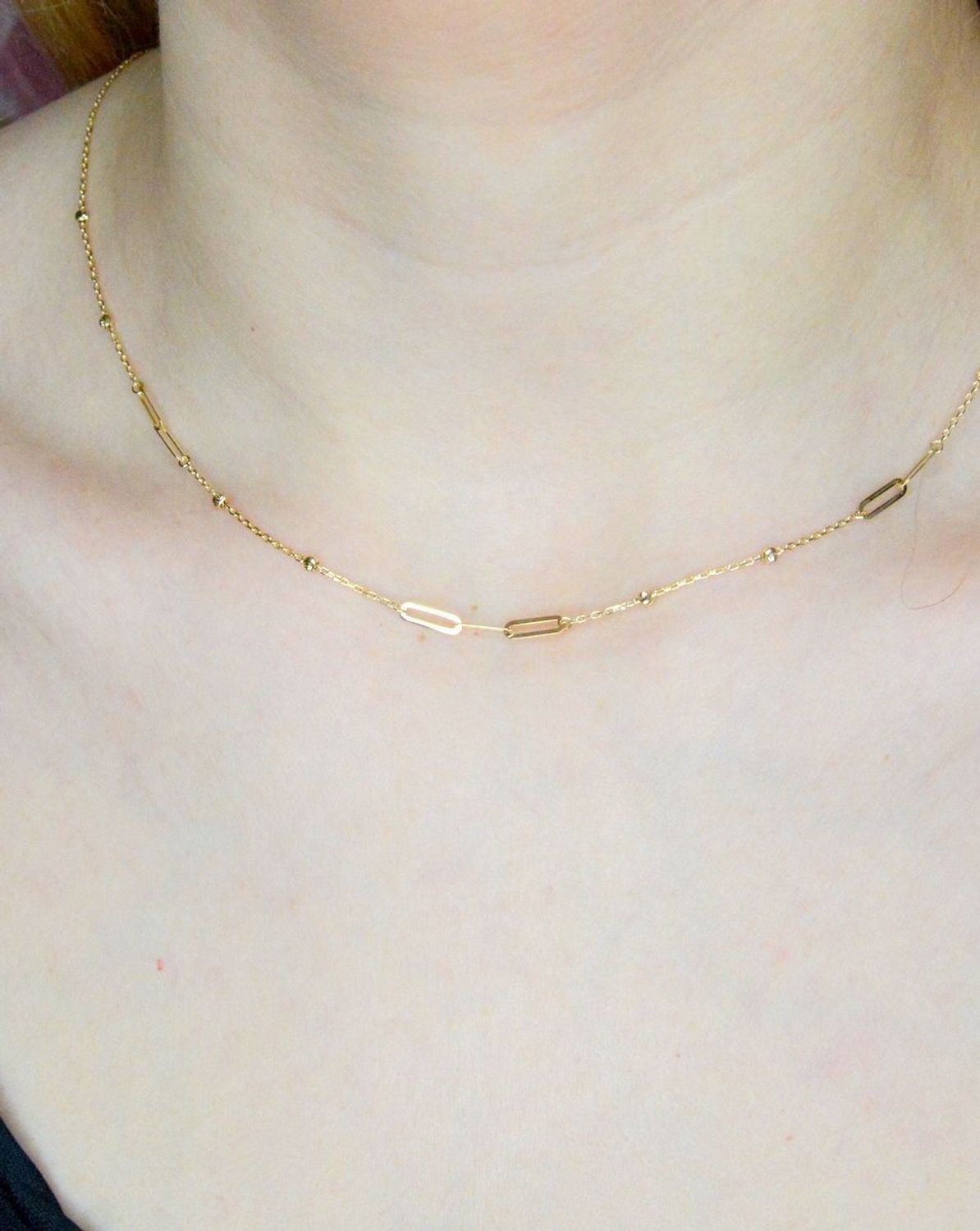 Naszyjnik złoty 585 ozdobiony łańcuchem i kulkami DIA-NSZ-9717-585 (2).jpg