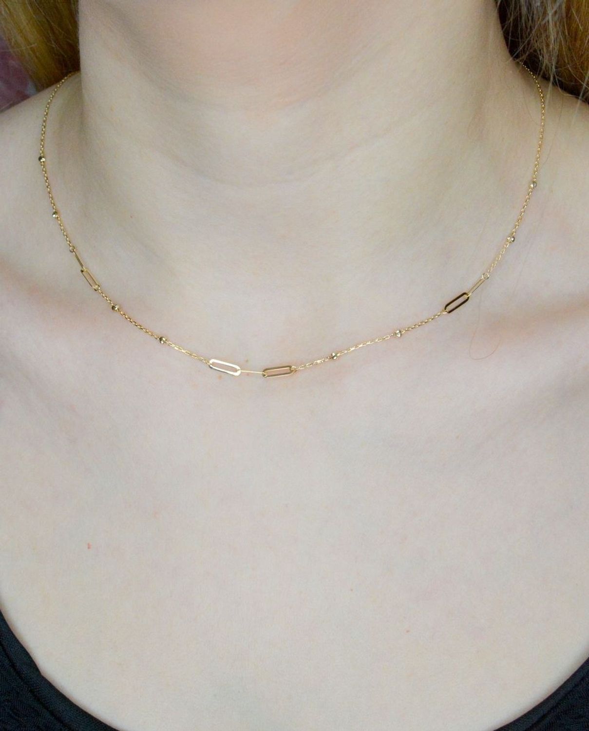 Naszyjnik złoty 585 ozdobiony łańcuchem i kulkami DIA-NSZ-9717-585 (2).jpg