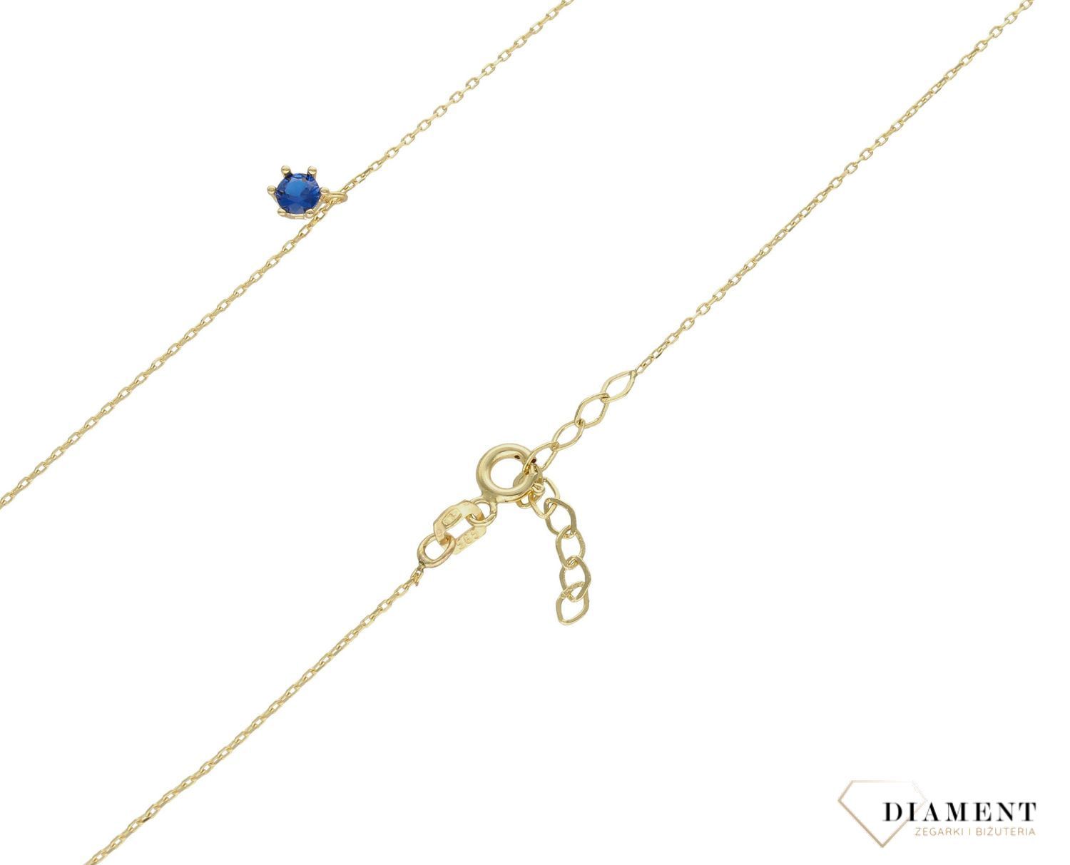 Naszyjnik złoty 585 z cyrkonią w kolorze szafiru DIA-NSZ-9718-585 (2).jpg
