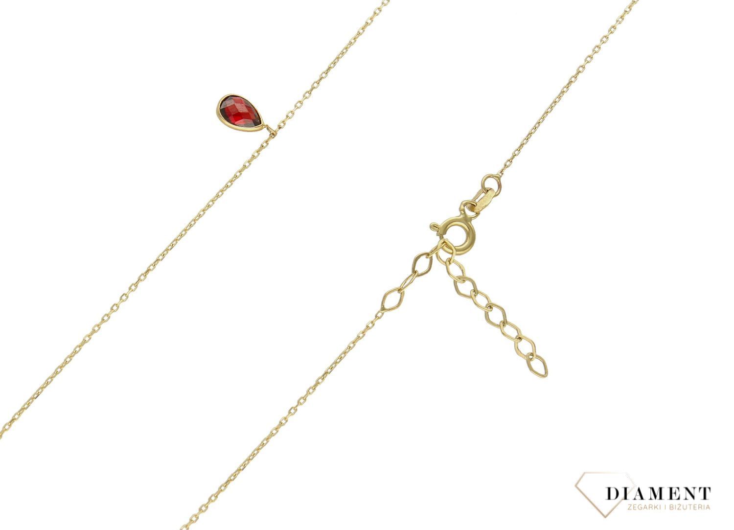 Naszyjnik złoty 585 z czerwoną cyrkonią DIA-NSZ-9726-585 (2).jpg