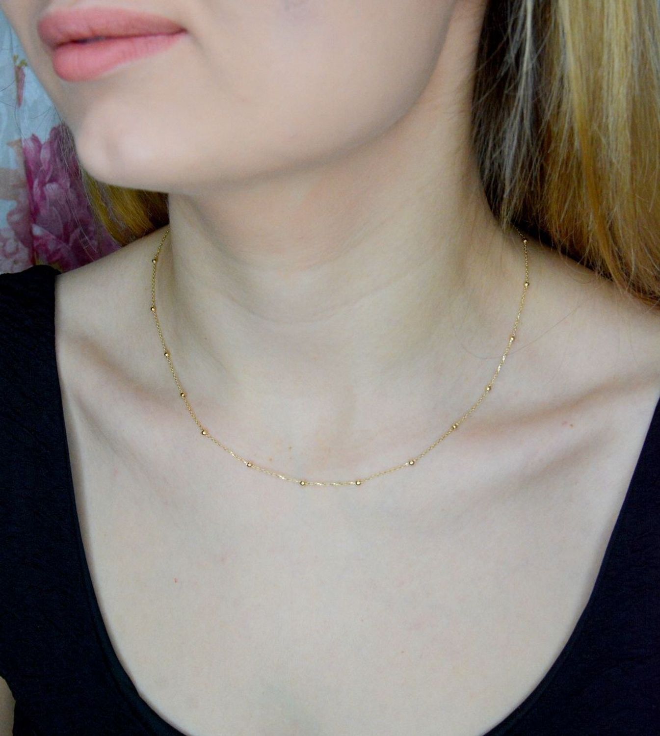 Naszyjnik złoty 585 celebrytka z kuleczkami DIA-NSZ-9727-585 (2).jpg