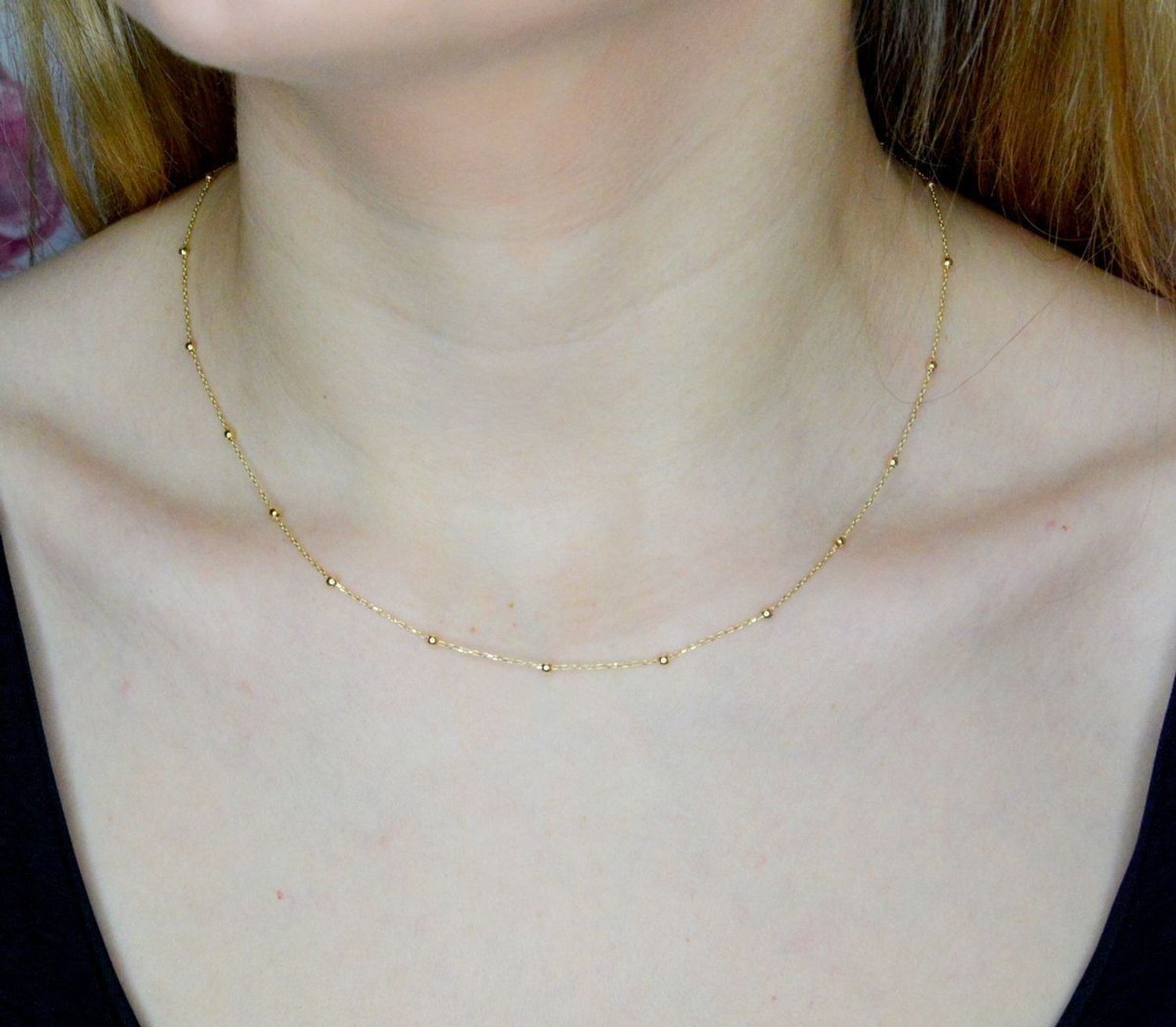 Naszyjnik złoty 585 celebrytka z kuleczkami DIA-NSZ-9727-585 (2).jpg