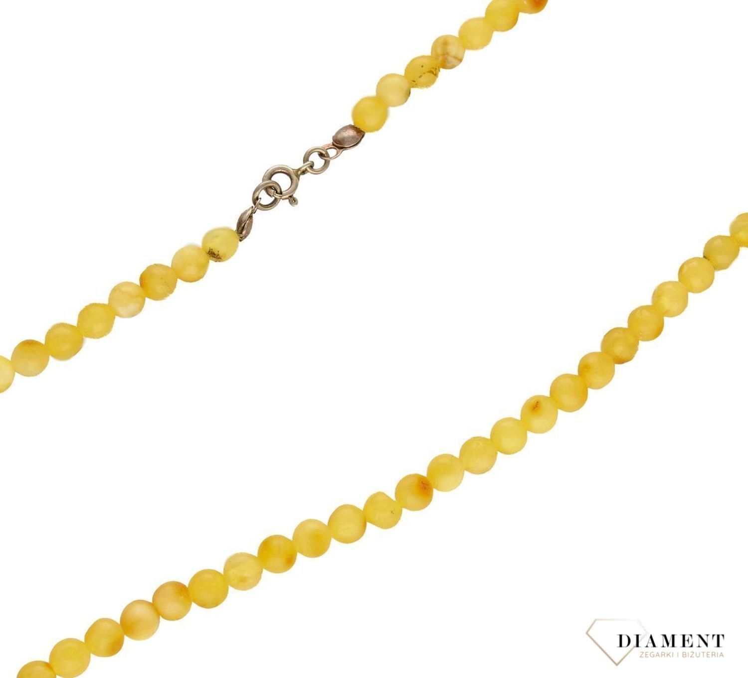 Srebrny naszyjnik damski z żółtym bursztynem DIA-NSZ-9839-925.  Naszyjnik z bursztynem w kolorze żółtym to propozycja od sklepu jubilerskiego Diament. Naszyjnik z bursztynu będzie ciekawą ozdobą dla wielu kreacji jak również idealn.jpg