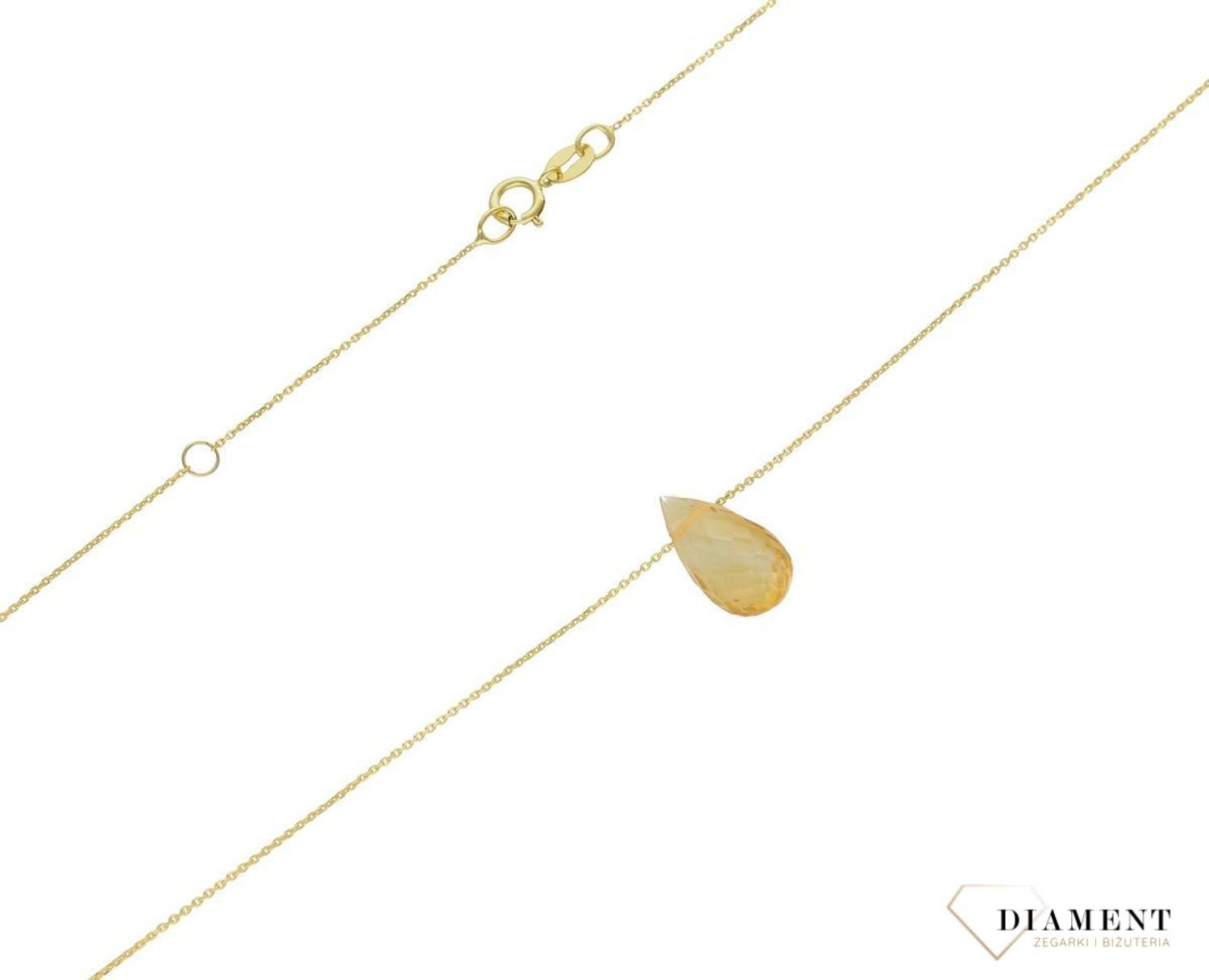 Złoty naszyjnik 585 z kamieniem naturalnym Cytryn DIA-NSZ-9973-585 (2).jpg