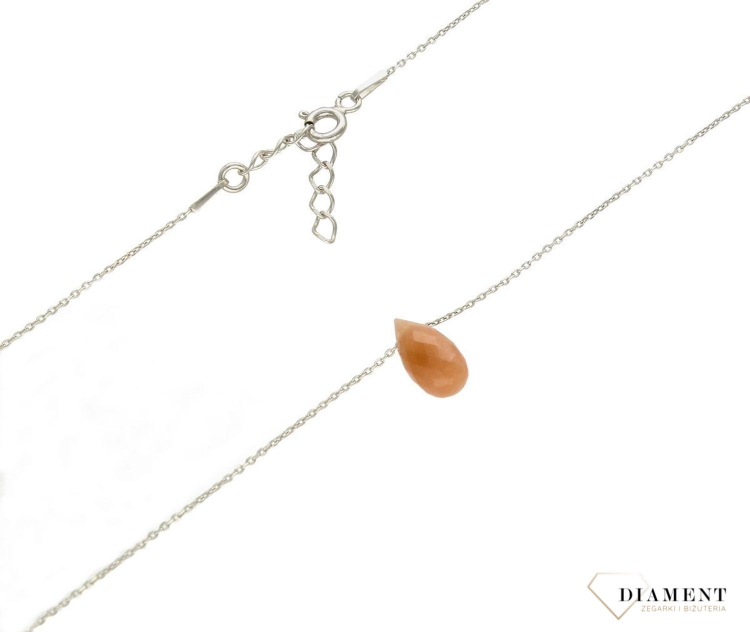 Srebrny naszyjnik damski z kamieniem naturalnym Kamień Księżycowy DIA-NSZ-9983-925. Naszyjnik składa się z zawieszki kamienia naturalnego Kamień Księżycowy. Naszyjnik wykonany z najwyższej próby srebra 925. Naszyjnik idealny na pre.jpg