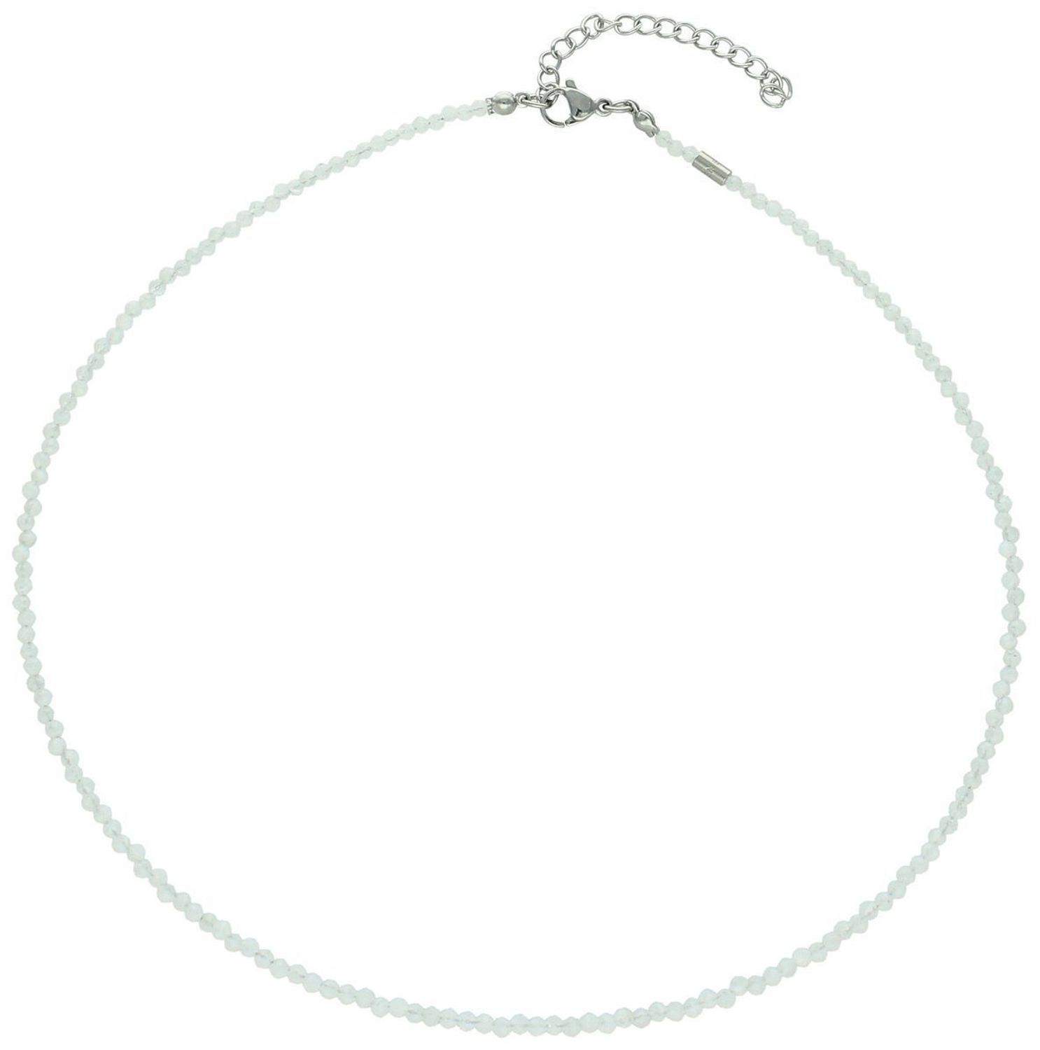 Stalowy naszyjnik damski z naturalnym kamieniem księżycowym. Długość 40 + 5 cm, zapięcie na karabińczyk. Delikatna i elegancka biżuteria o magicznym blasku.1.jpg