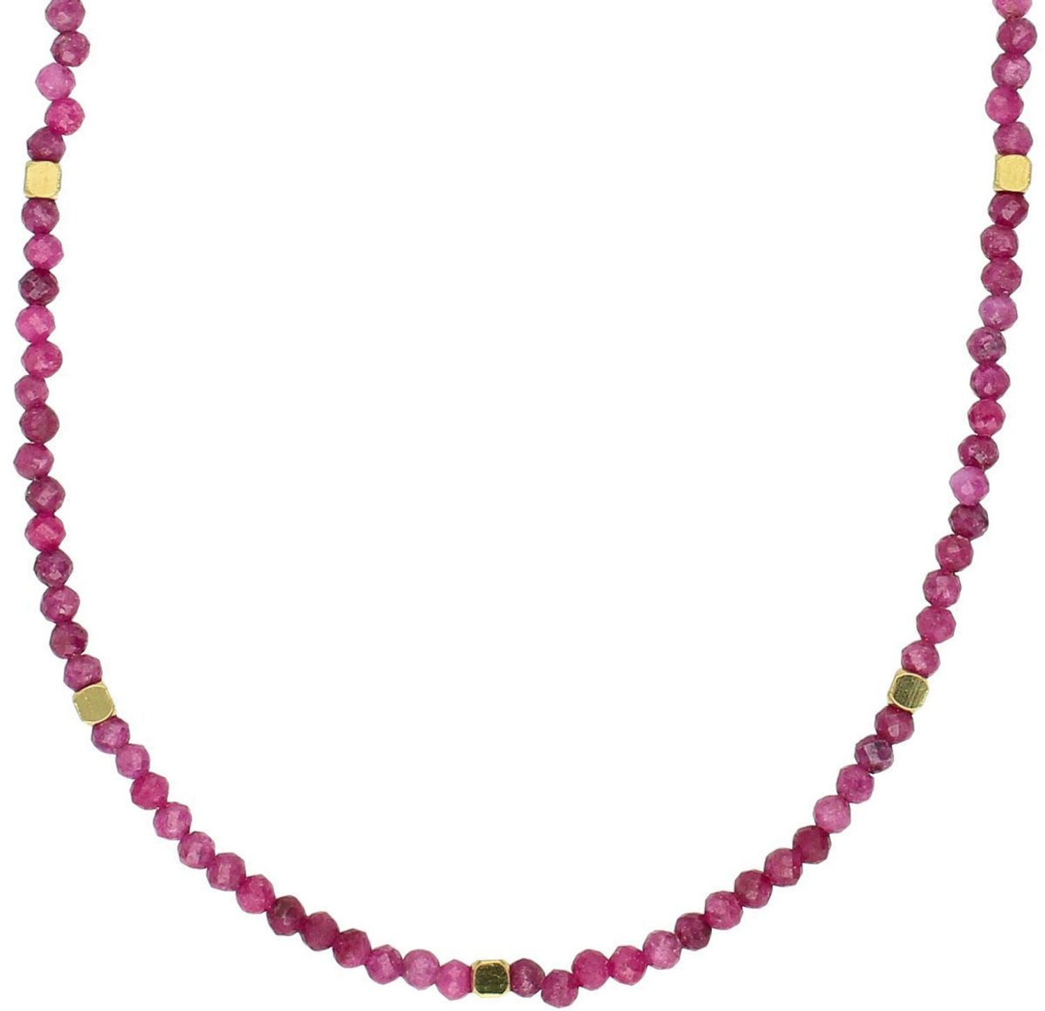 Naszyjnik damski z rubinem wykonany z naturalnych kamieni w ciemnofioletowych odcieniach. Długość 40 cm z możliwością przedłużenia o 4 cm, zapięcie ze stali szlachetnej. 1.jpg