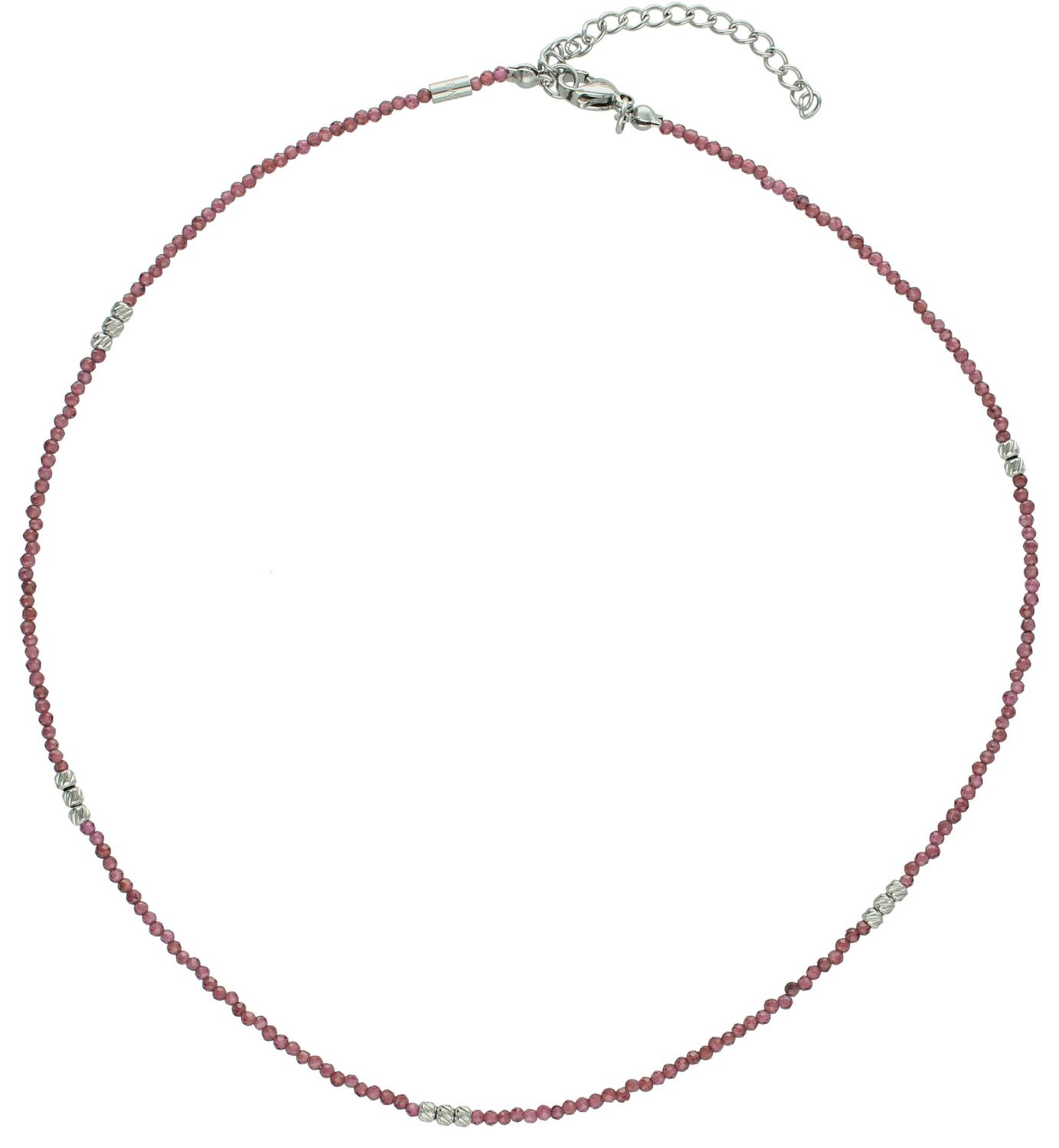 Naszyjnik granat DIA-NSZ-A1253244-STAL Naszyjnik damski granat. Naszyjniki z kamieniami naturalnymi od lat zachwycają elegancją i ponadczasowym pięknem. Drobne koraliki kamieni nat11.jpg