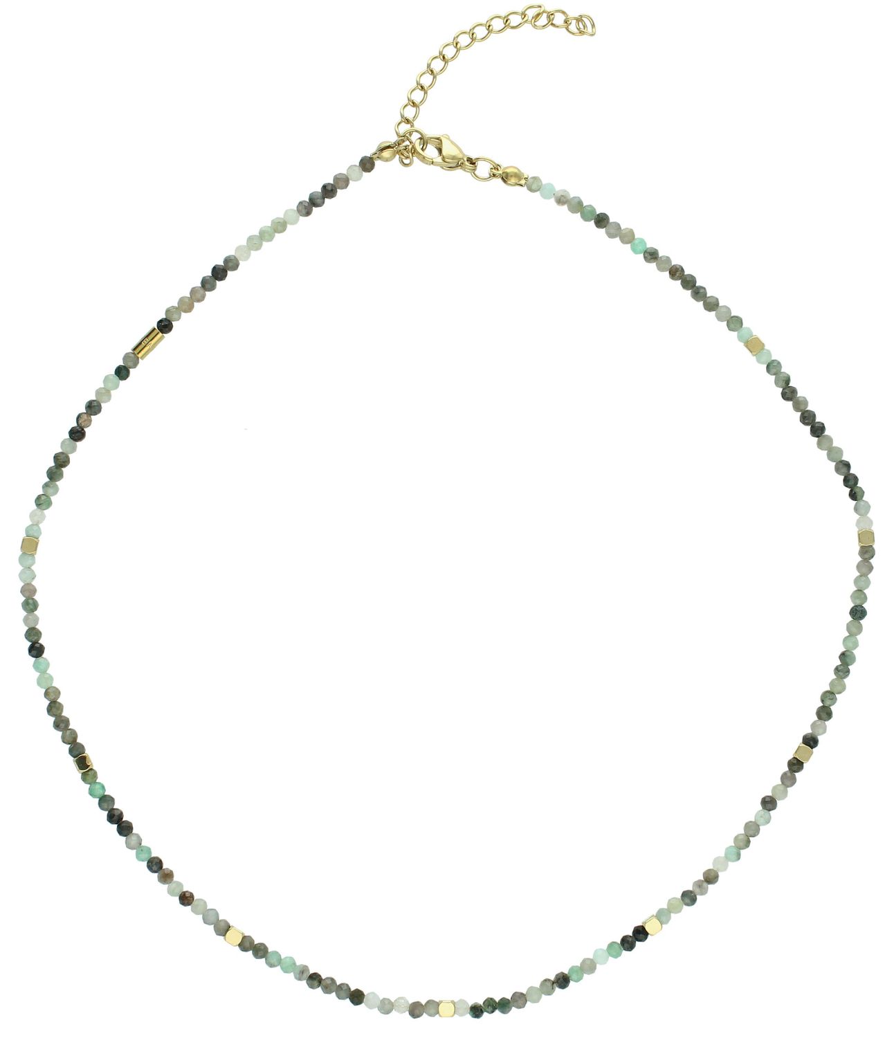 Naszyjnik szmaragd DIA-NSZ-A1304658-STAL Naszyjnik damski szmaragd. Naszyjniki z kamieniami naturalnymi od lat zachwycają elegancją i ponadczasowym pięknem. Drobne koraliki kamieni naturalnych w kolorach zieleni.11.jpg