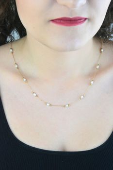 Pozłacany naszyjnik damski z perłami hodowlanymi 43 + 5 cm (3).jpg