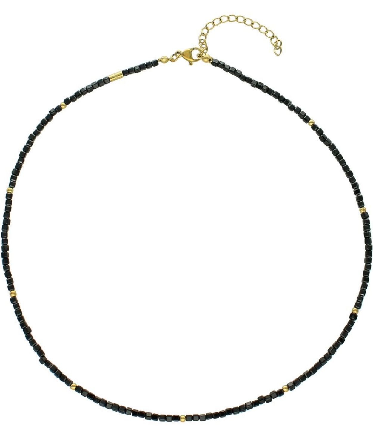 Pozłacany naszyjnik damski z prostokątnym spinelem – 40 + 5 cm.jpg