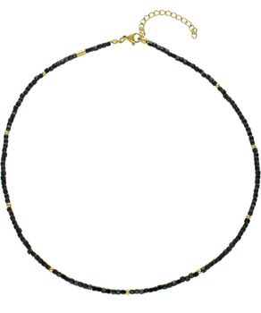 Pozłacany naszyjnik damski z prostokątnym spinelem – 40 + 5 cm.jpg