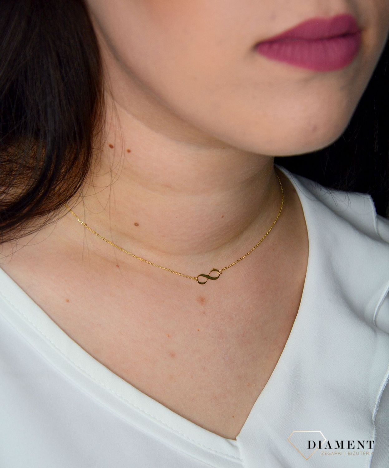 Złoty naszyjnik celebrytka 333 nieskończoność DIA-NSZ-ALC191G8K-333.jpg