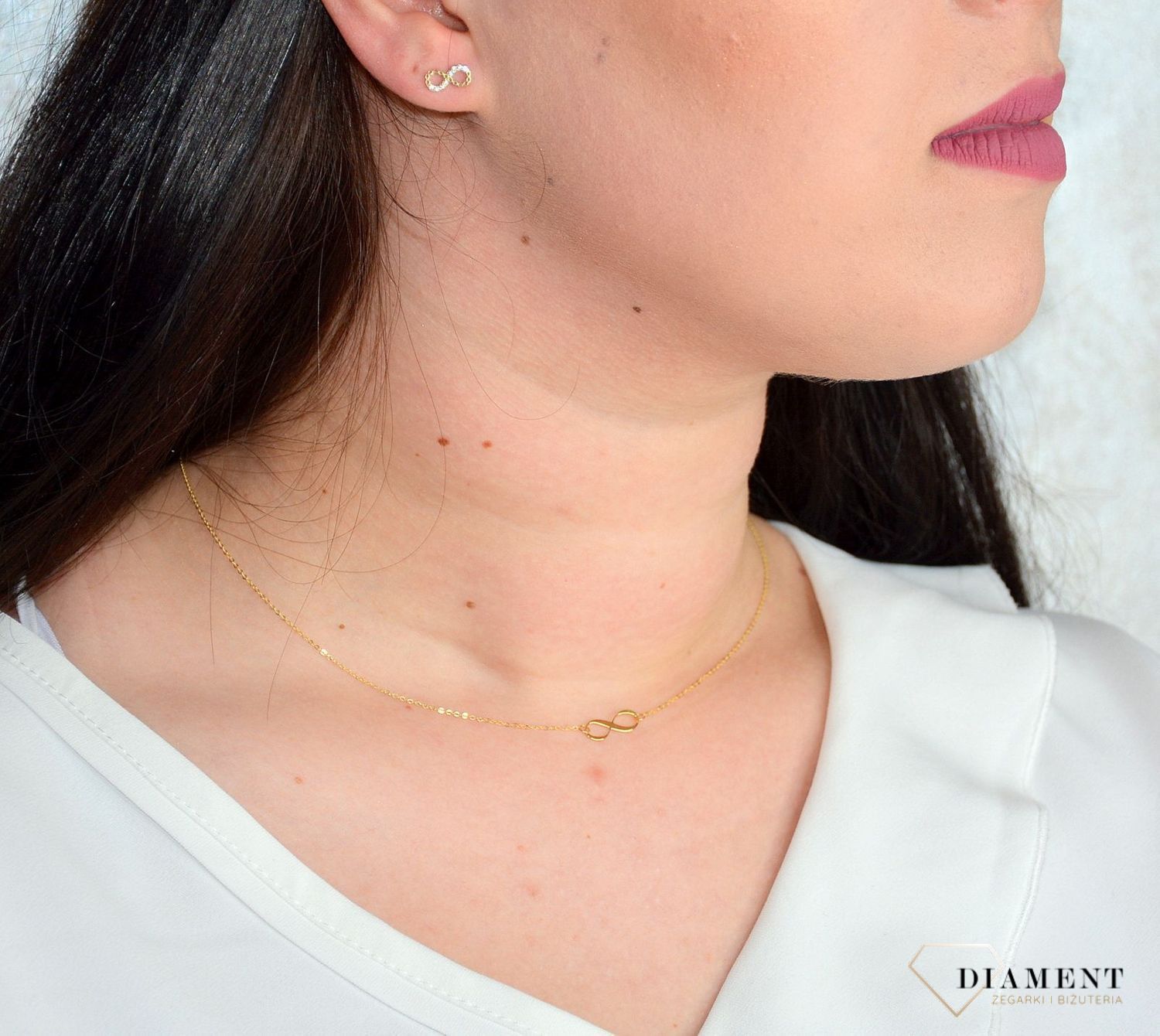 Złoty naszyjnik celebrytka 333 nieskończoność DIA-NSZ-ALC191G8K-333.jpg