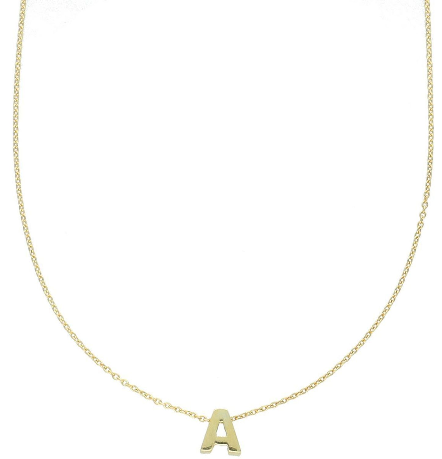 Srebrny naszyjnik damski z literką A pozłacany srebro 925 DIA-NSZ-ALSS0486NY-925. Srebrny naszyjnik celebrytka na prezent CELEBRYTKA pozłacana. Naszyjnik został wykonany ze srebra próby 925 1.jpg