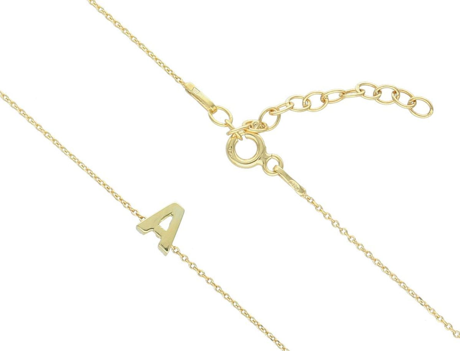 Srebrny naszyjnik damski z literką A pozłacany srebro 925 DIA-NSZ-ALSS0486NY-925. Srebrny naszyjnik celebrytka na prezent CELEBRYTKA pozłacana. Naszyjnik został wykonany ze srebra próby 925 1.jpg